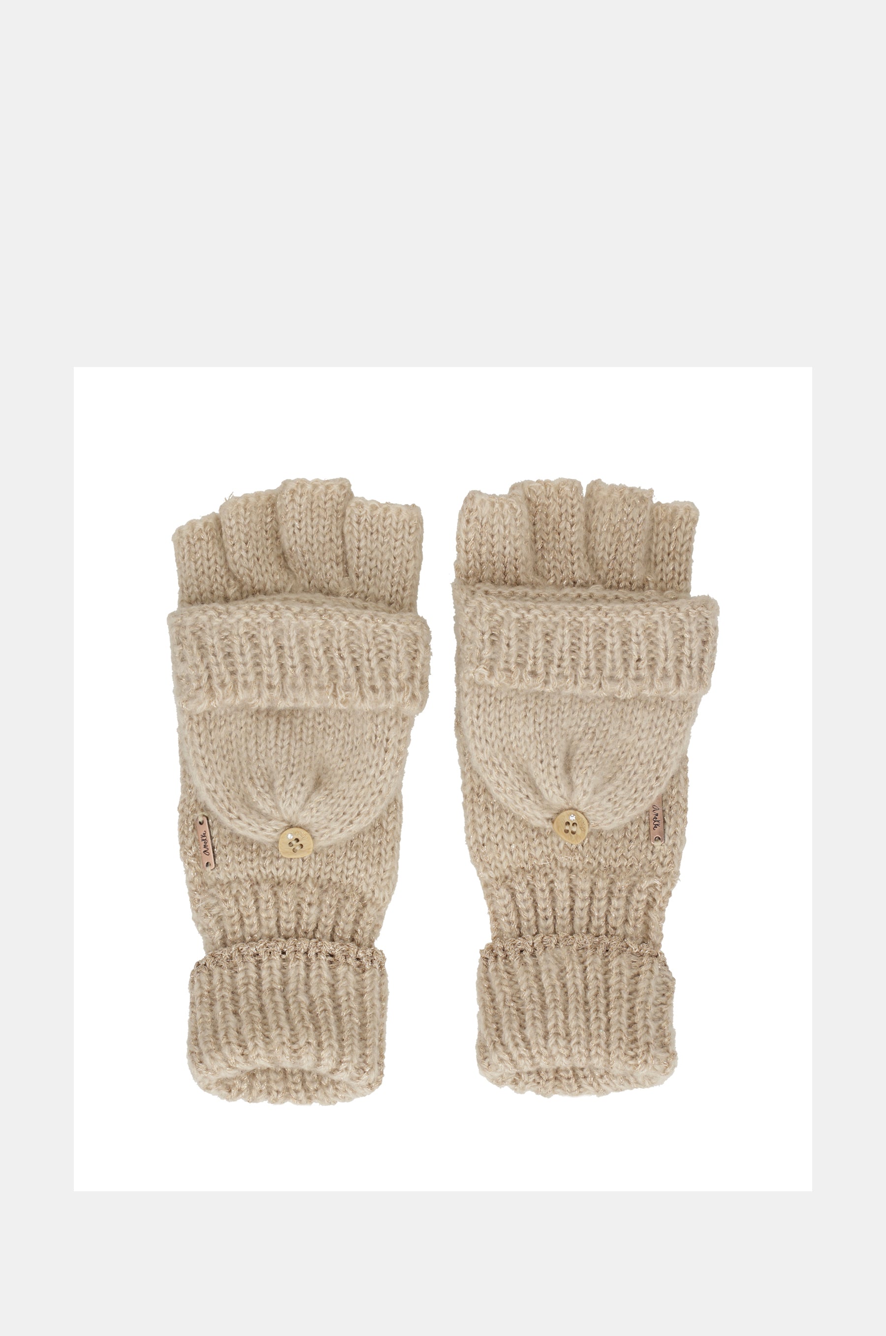 Guanti con logo beige
