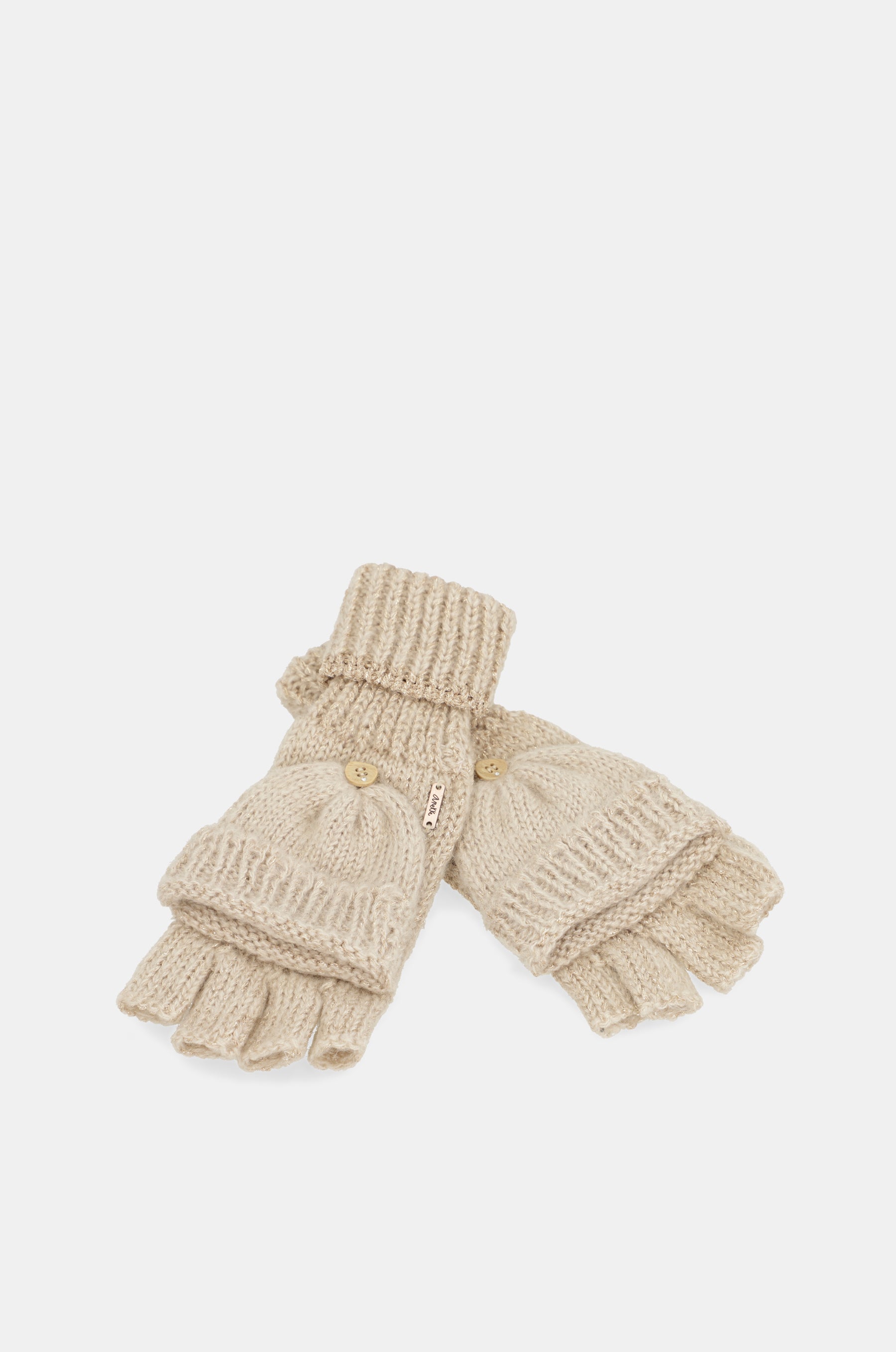 Guanti con logo beige
