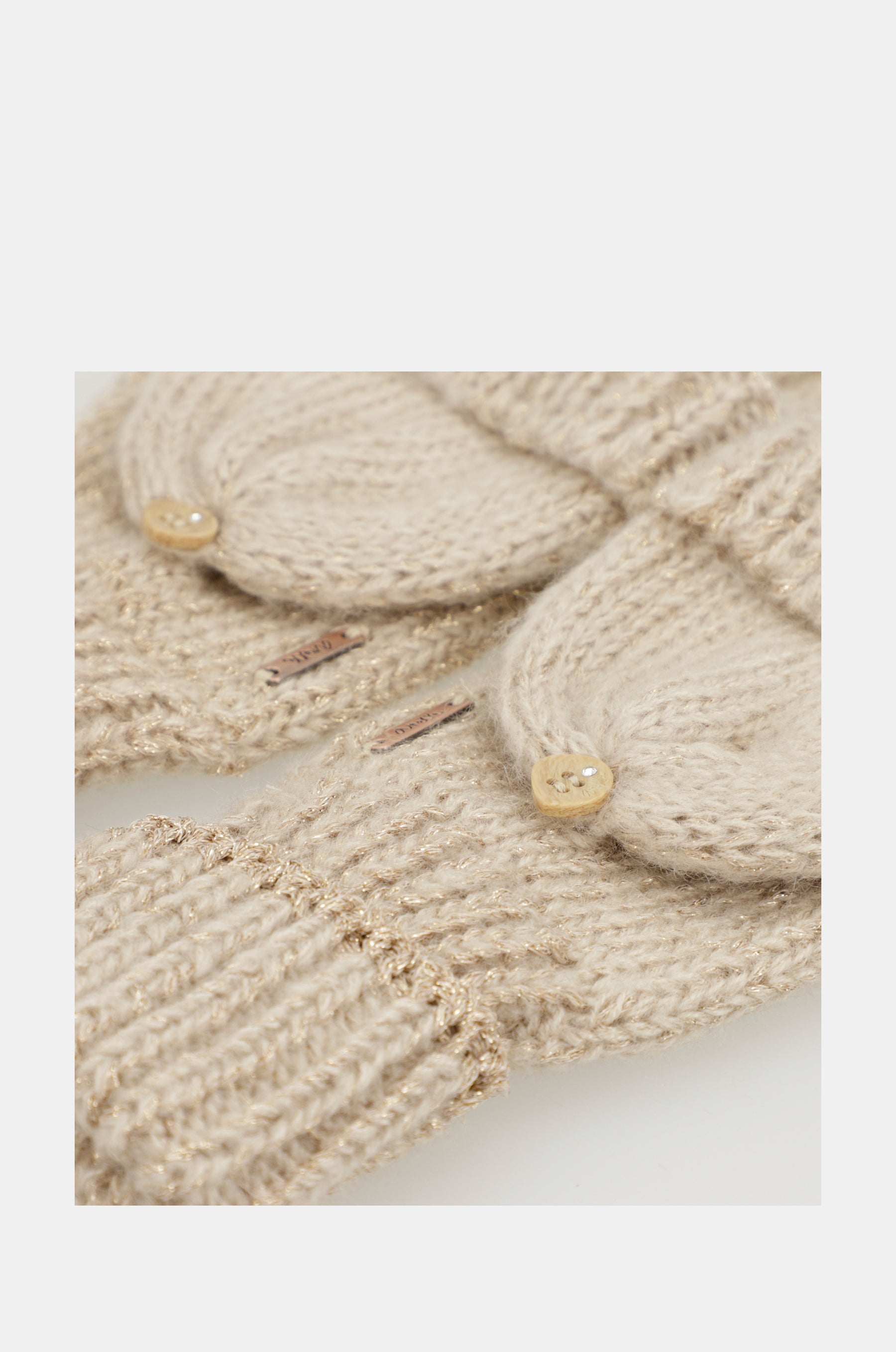 Guanti con logo beige