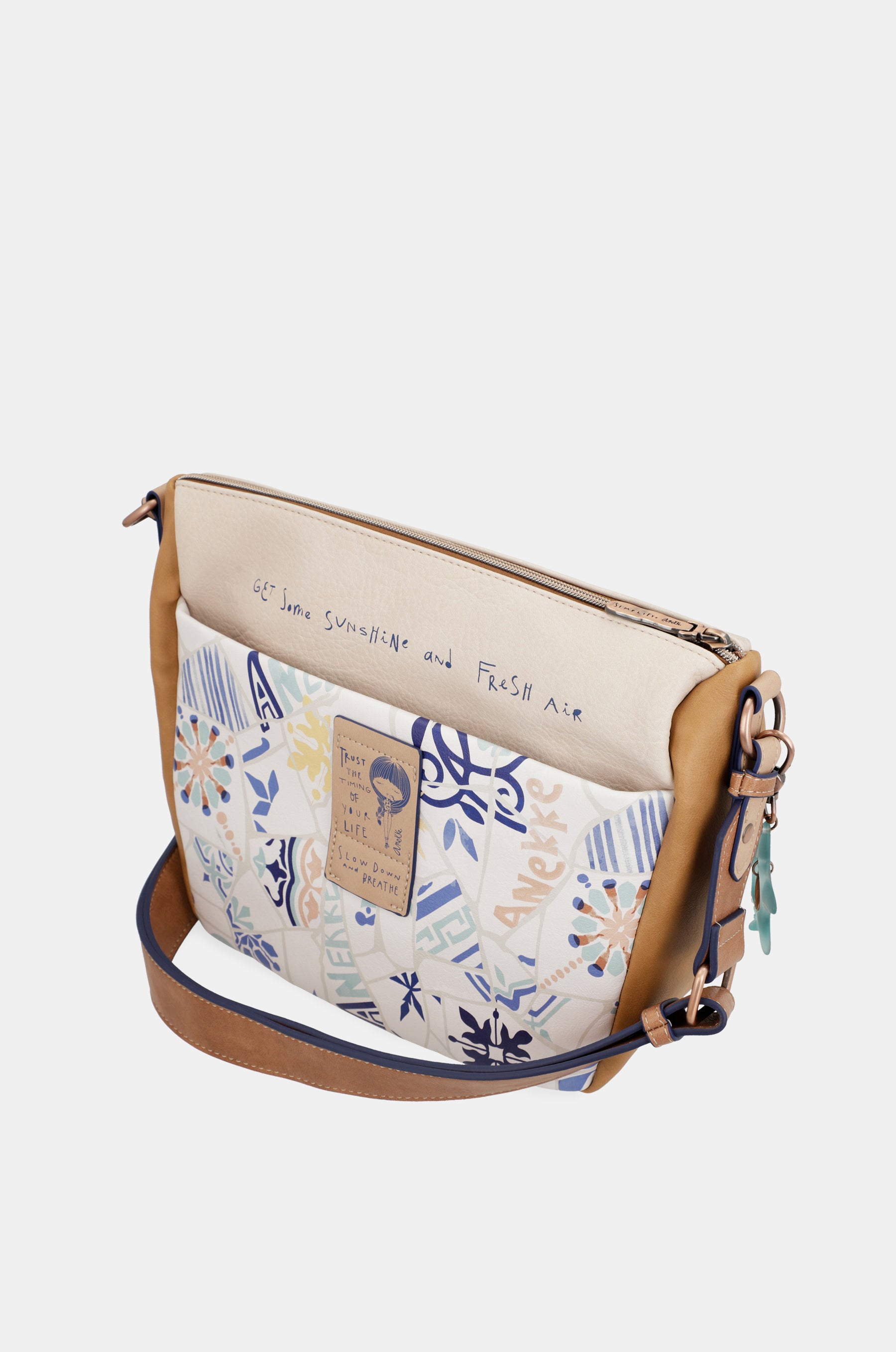 Borsa a tracolla con stampa Sunrise Tile Anekke