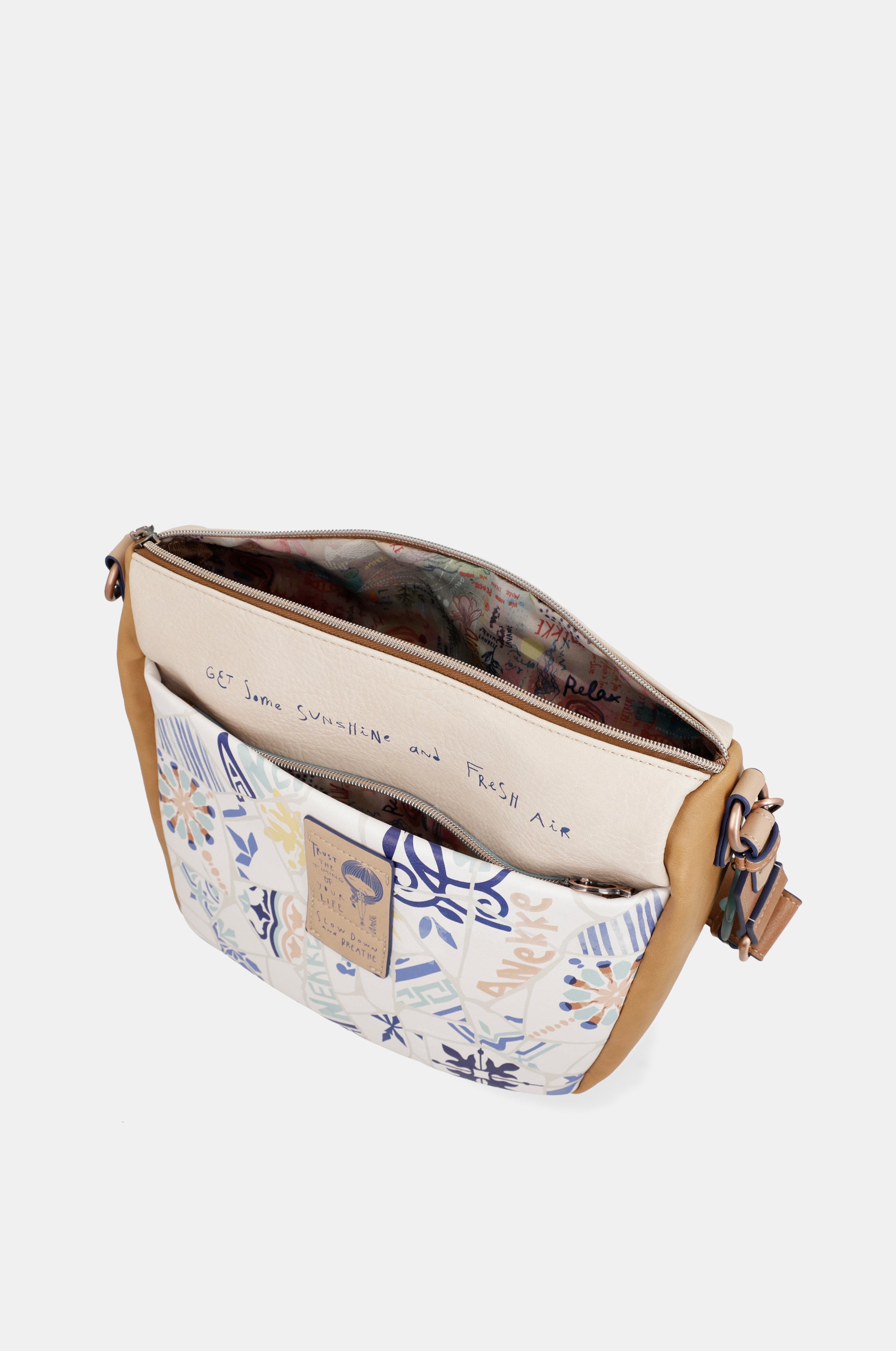 Borsa a tracolla con stampa Sunrise Tile Anekke