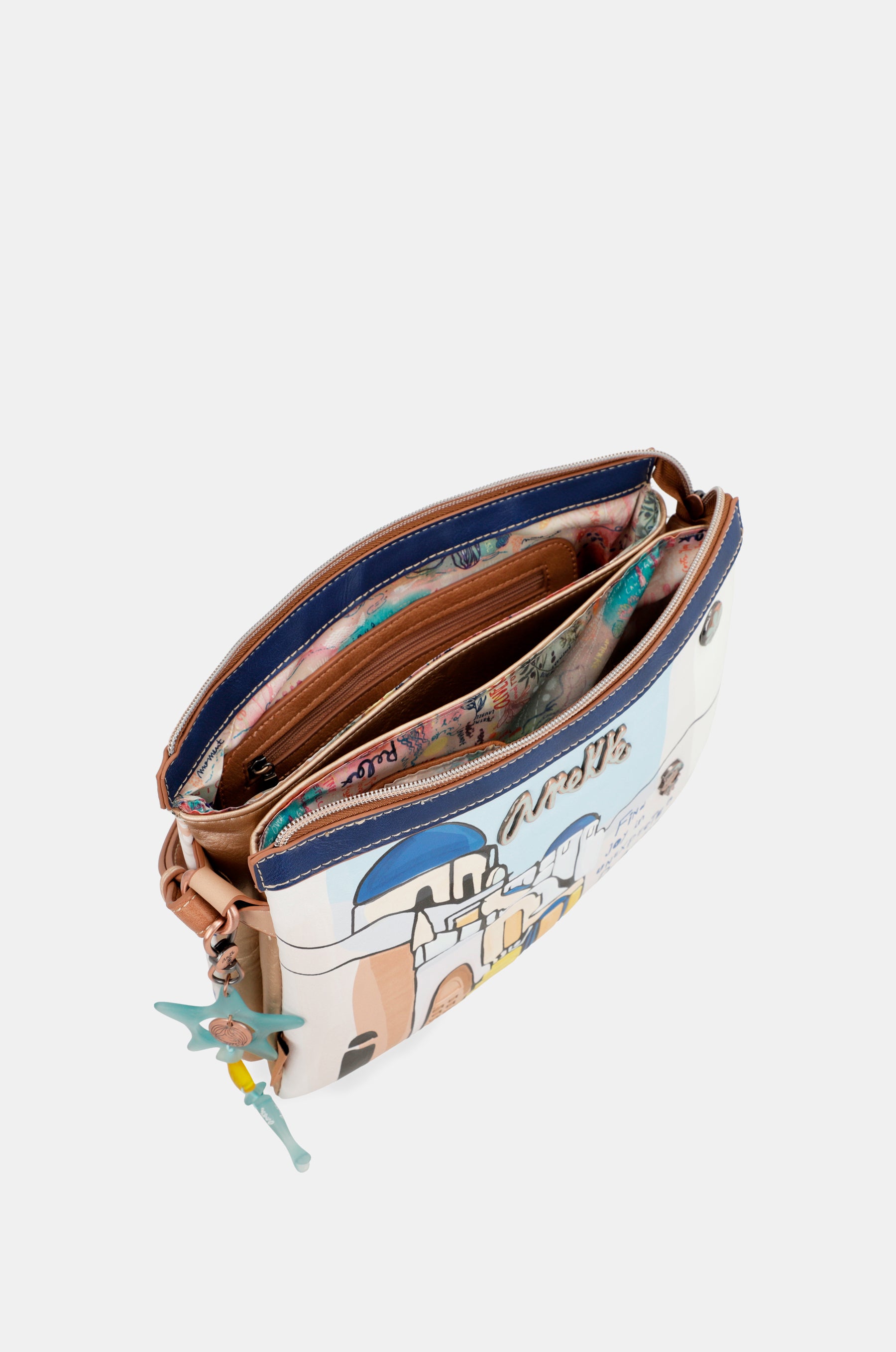 Borsa a tracolla Sunrise a tre scomparti Anekke