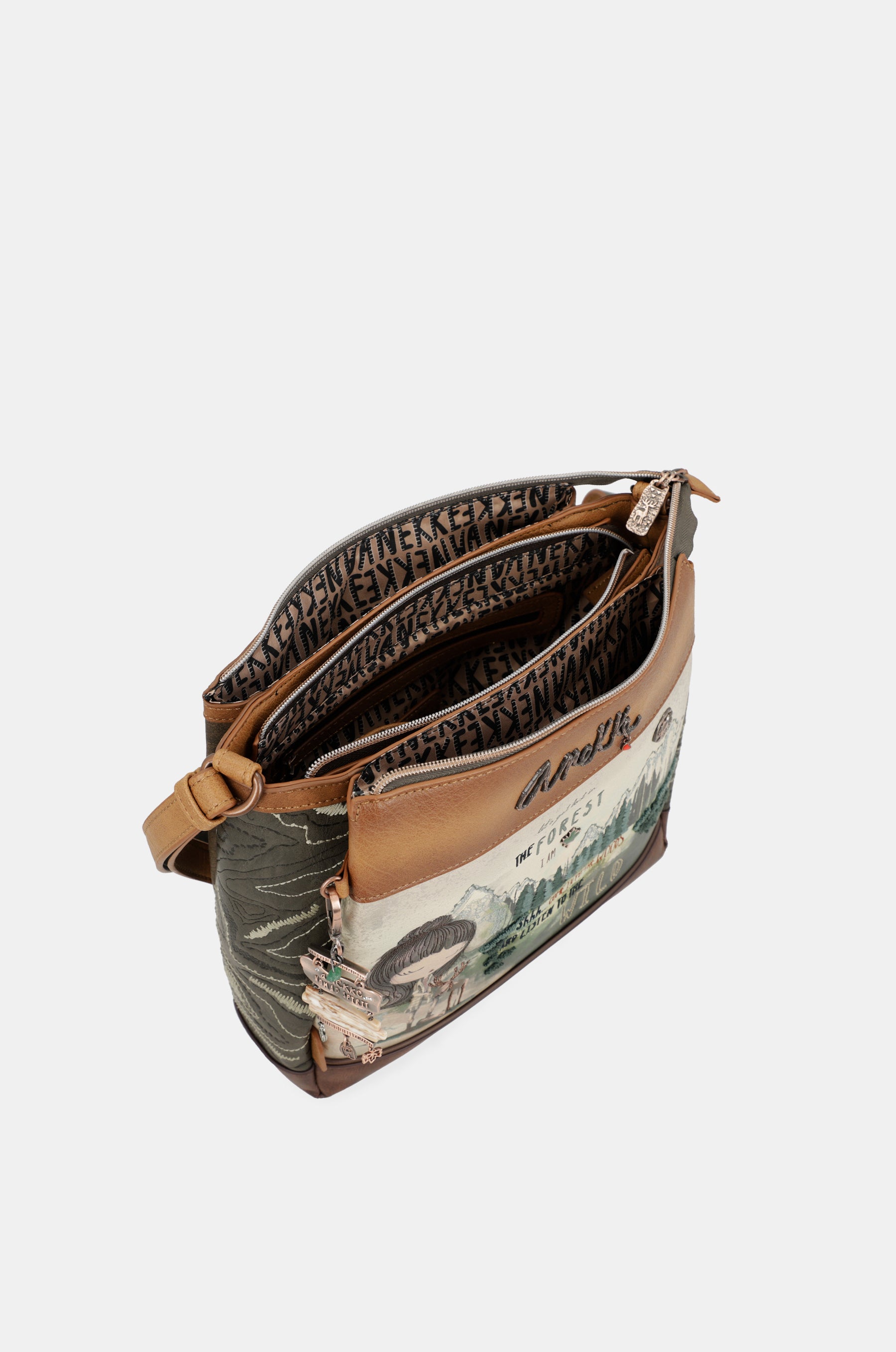 Borsa a tracolla stampata The Forest