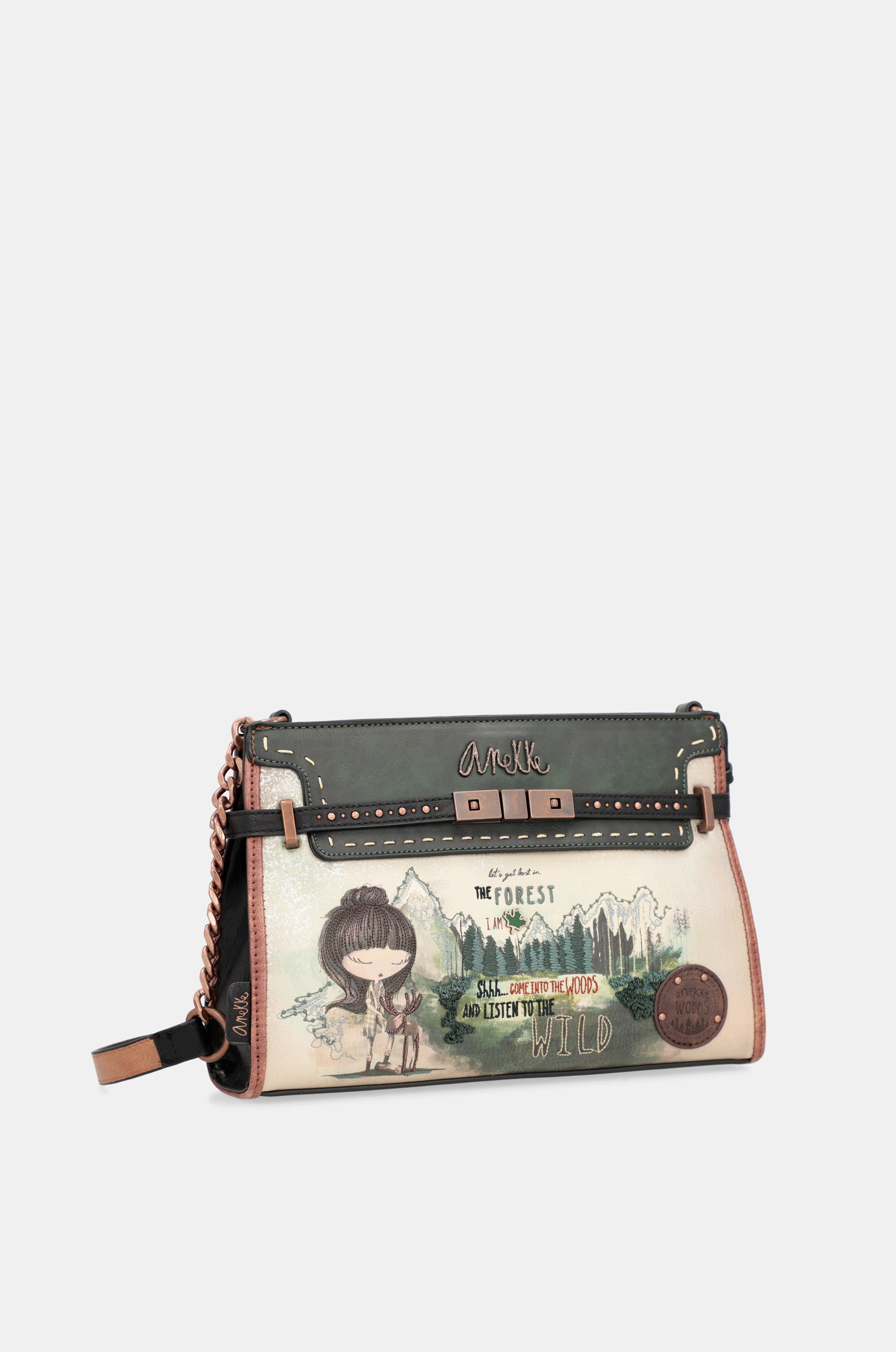 Borsa a tracolla The Forest con applicazioni metalliche