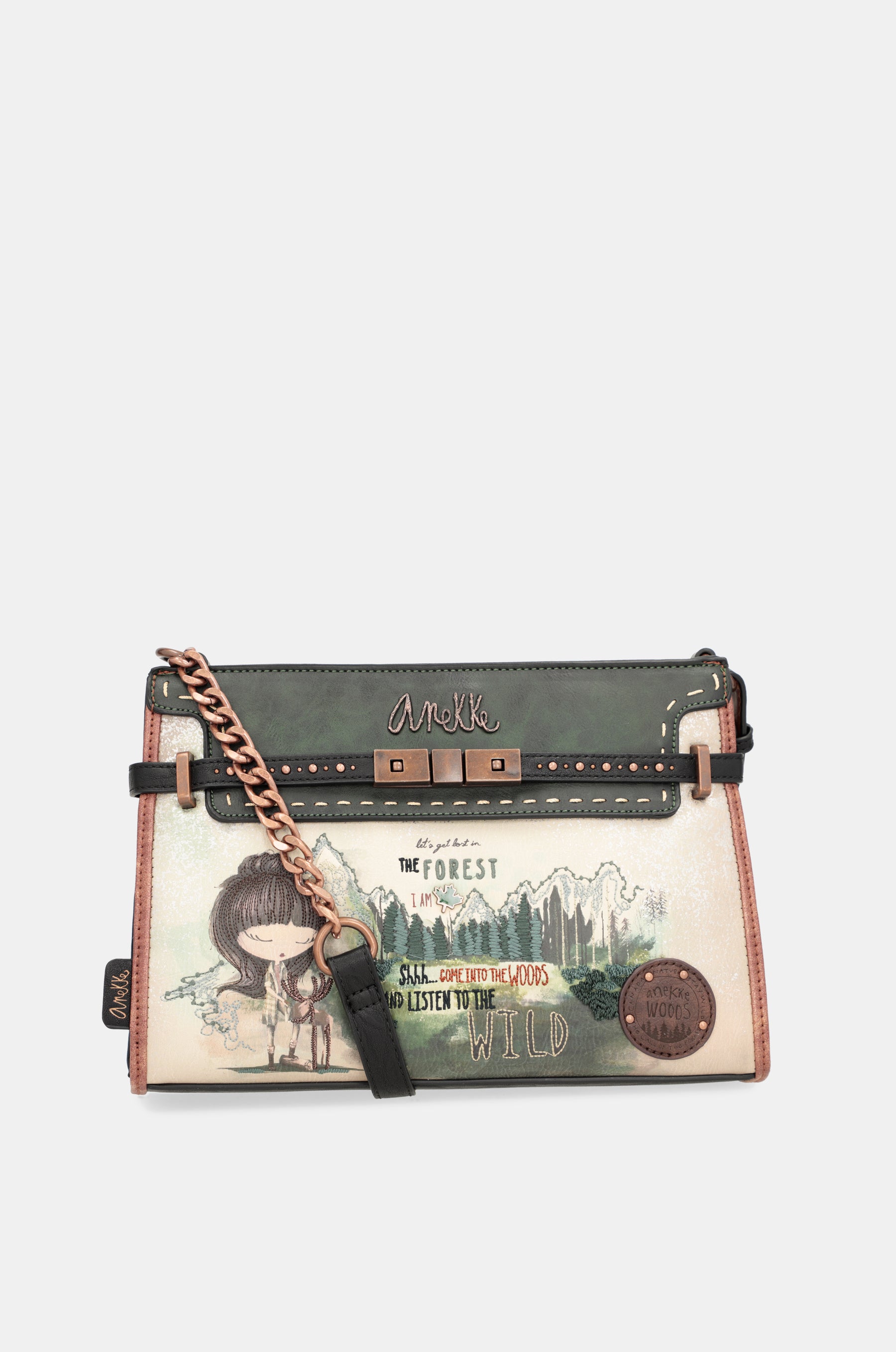 Borsa a tracolla The Forest con applicazioni metalliche