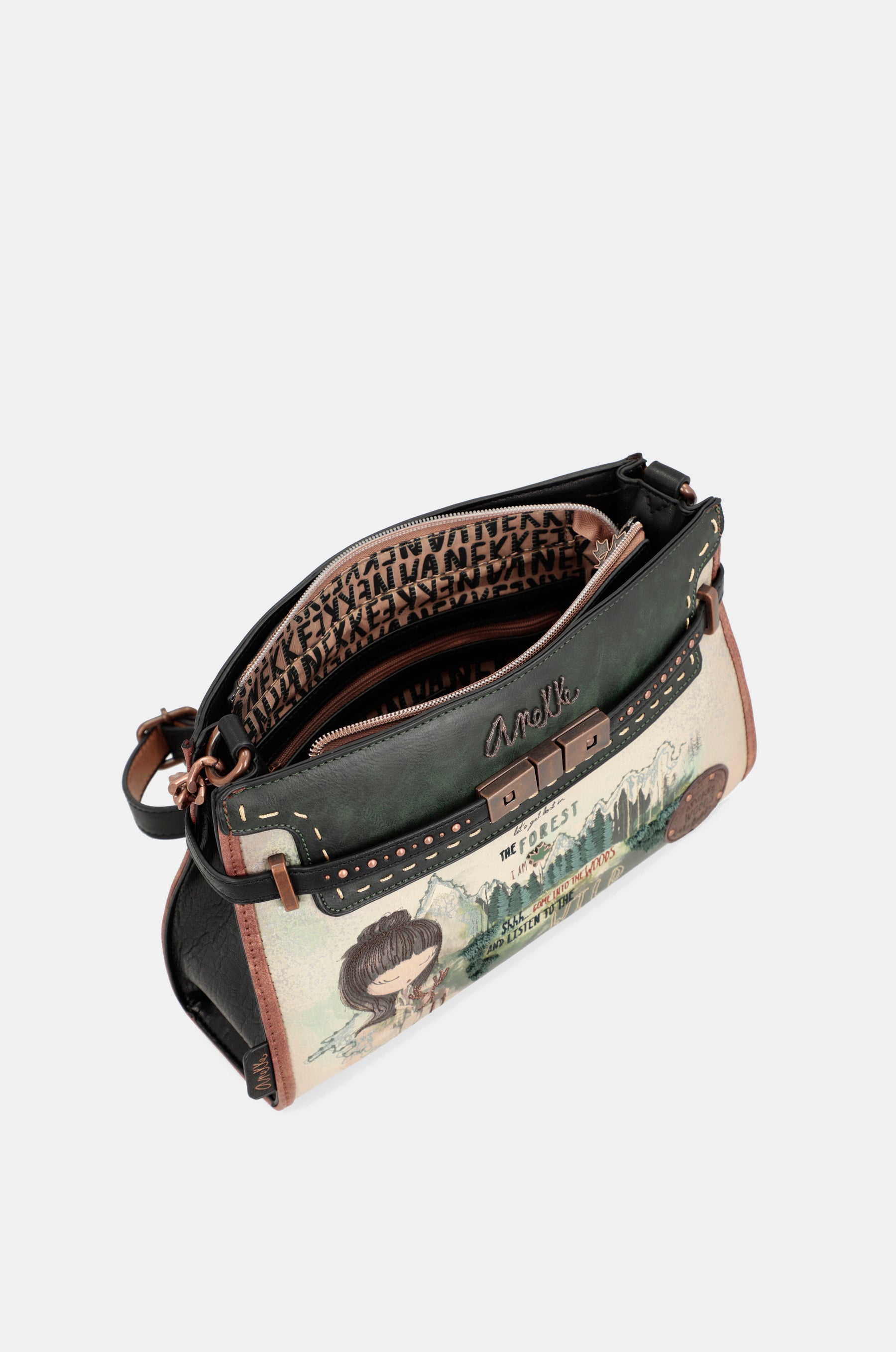 Borsa a tracolla The Forest con applicazioni metalliche