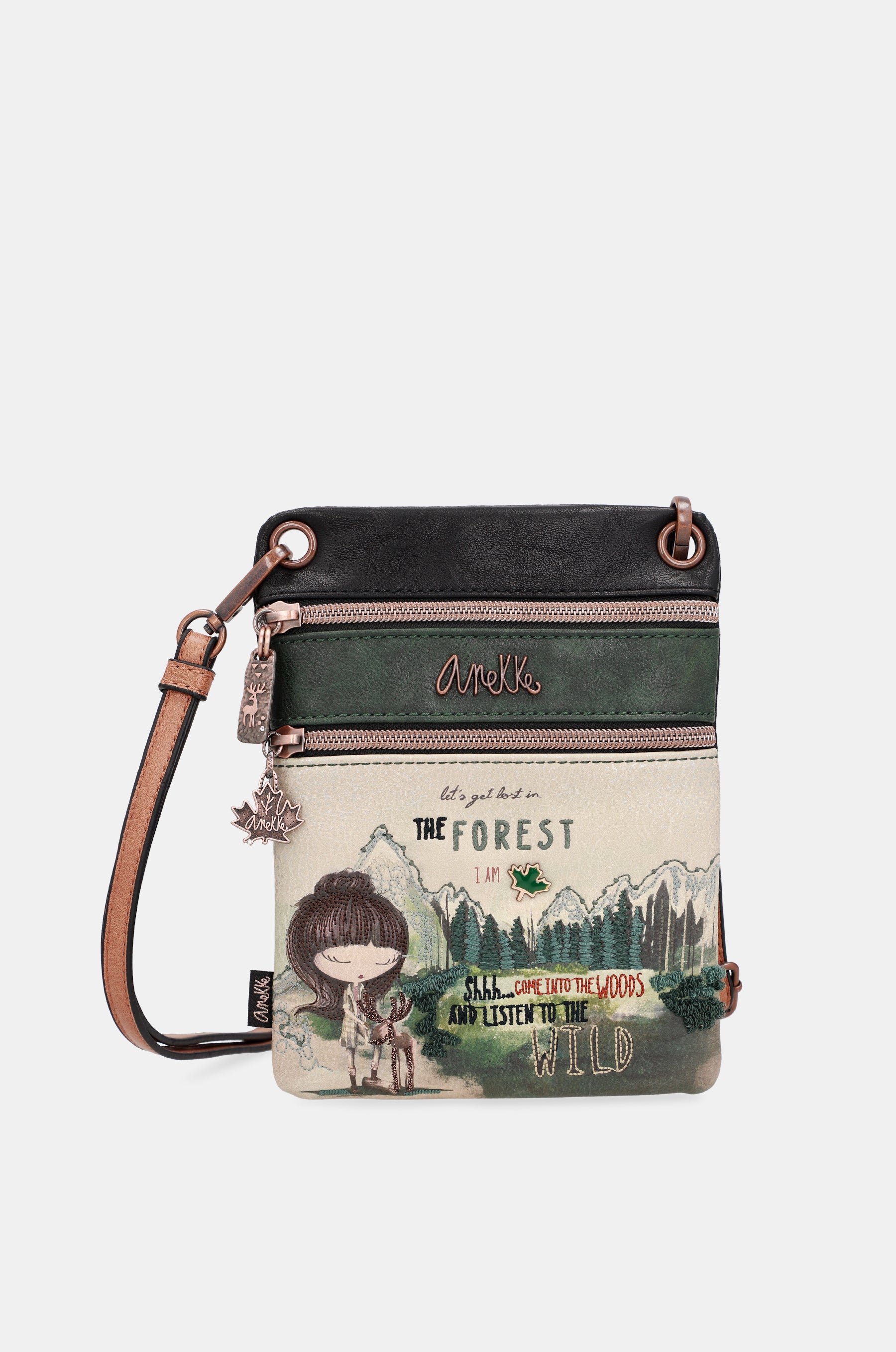 Borsa a tracolla mini Forest a doppio scomparto