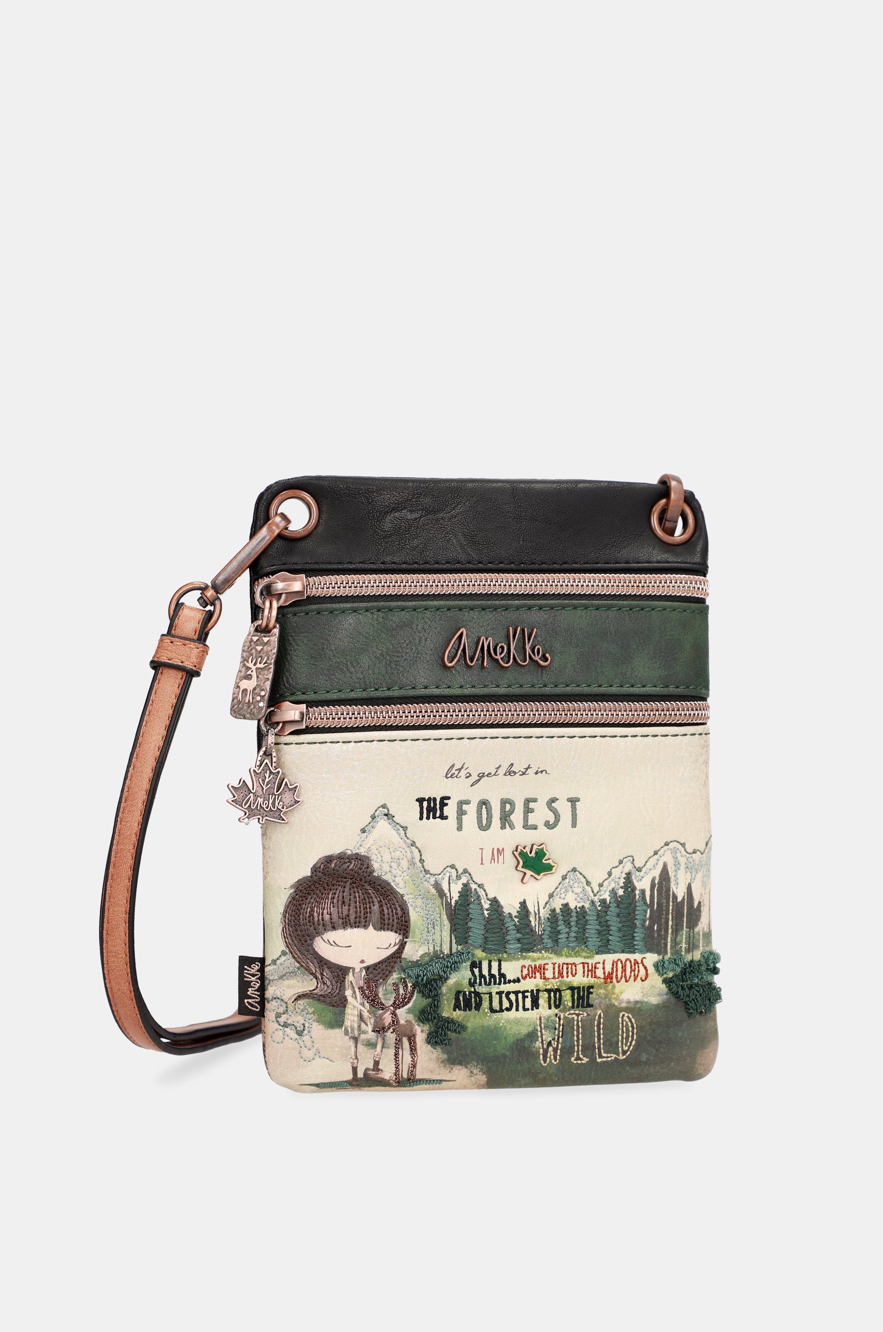Borsa a tracolla mini Forest a doppio scomparto