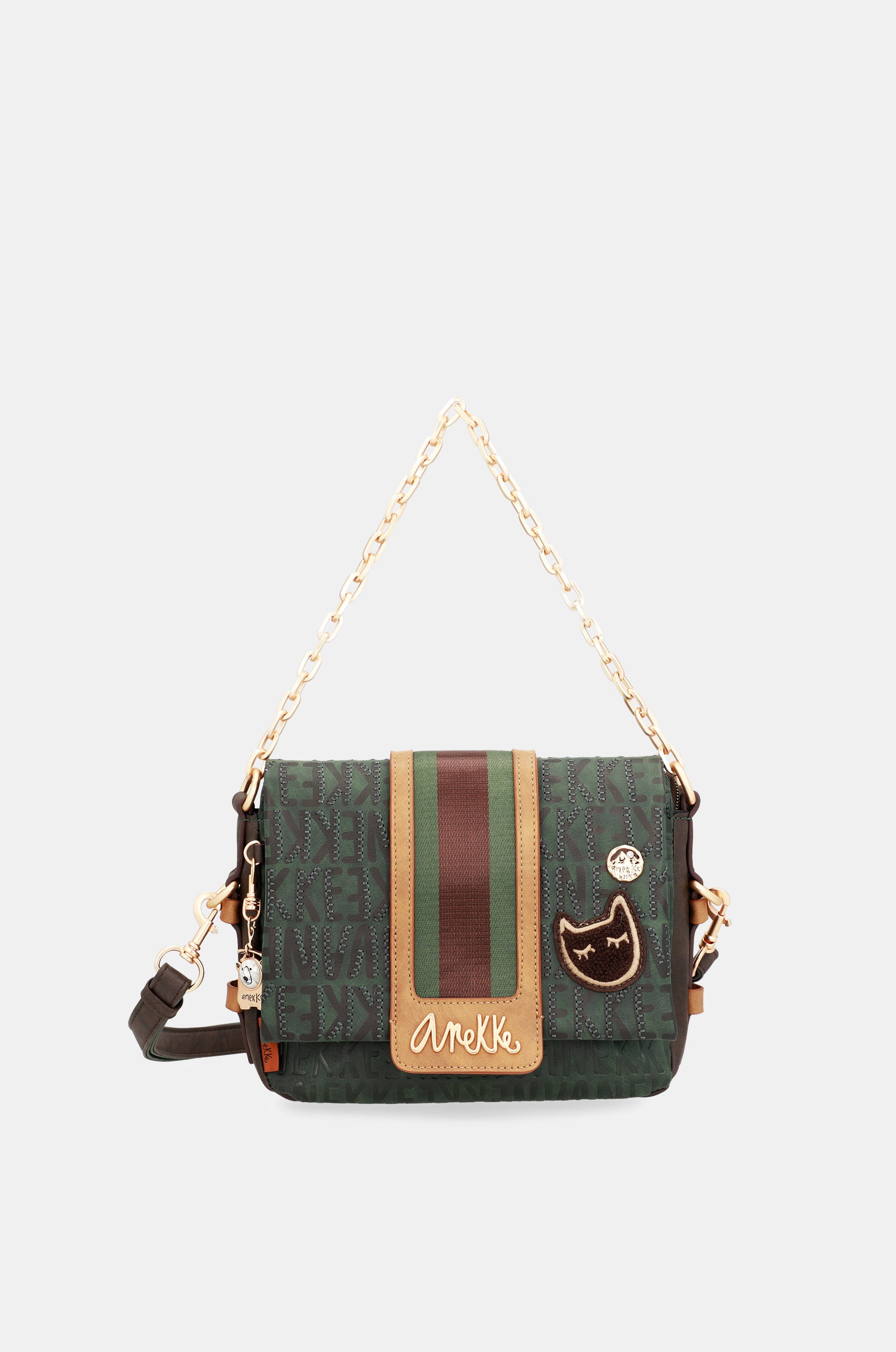 Borsa a tracolla con patta verde Urban