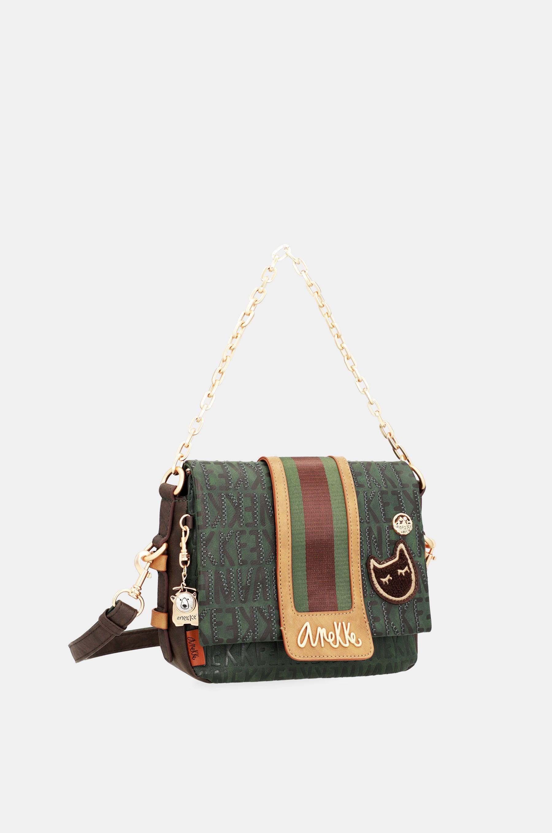 Borsa a tracolla con patta verde Urban