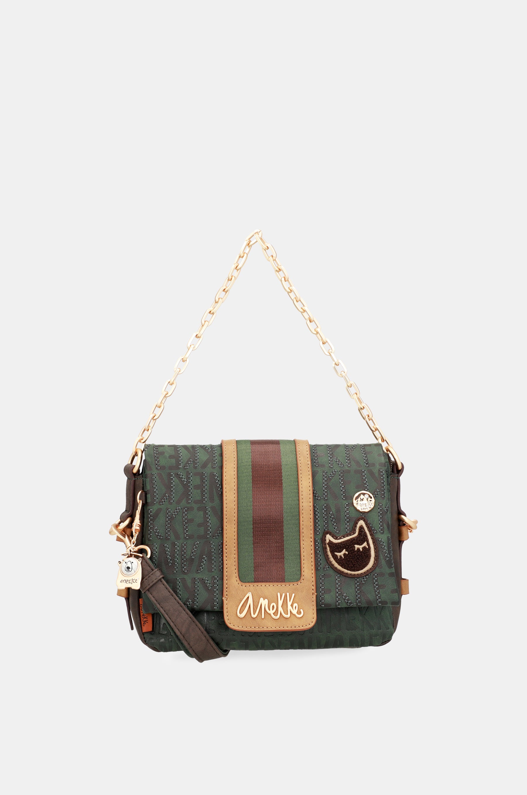 Borsa a tracolla con patta verde Urban