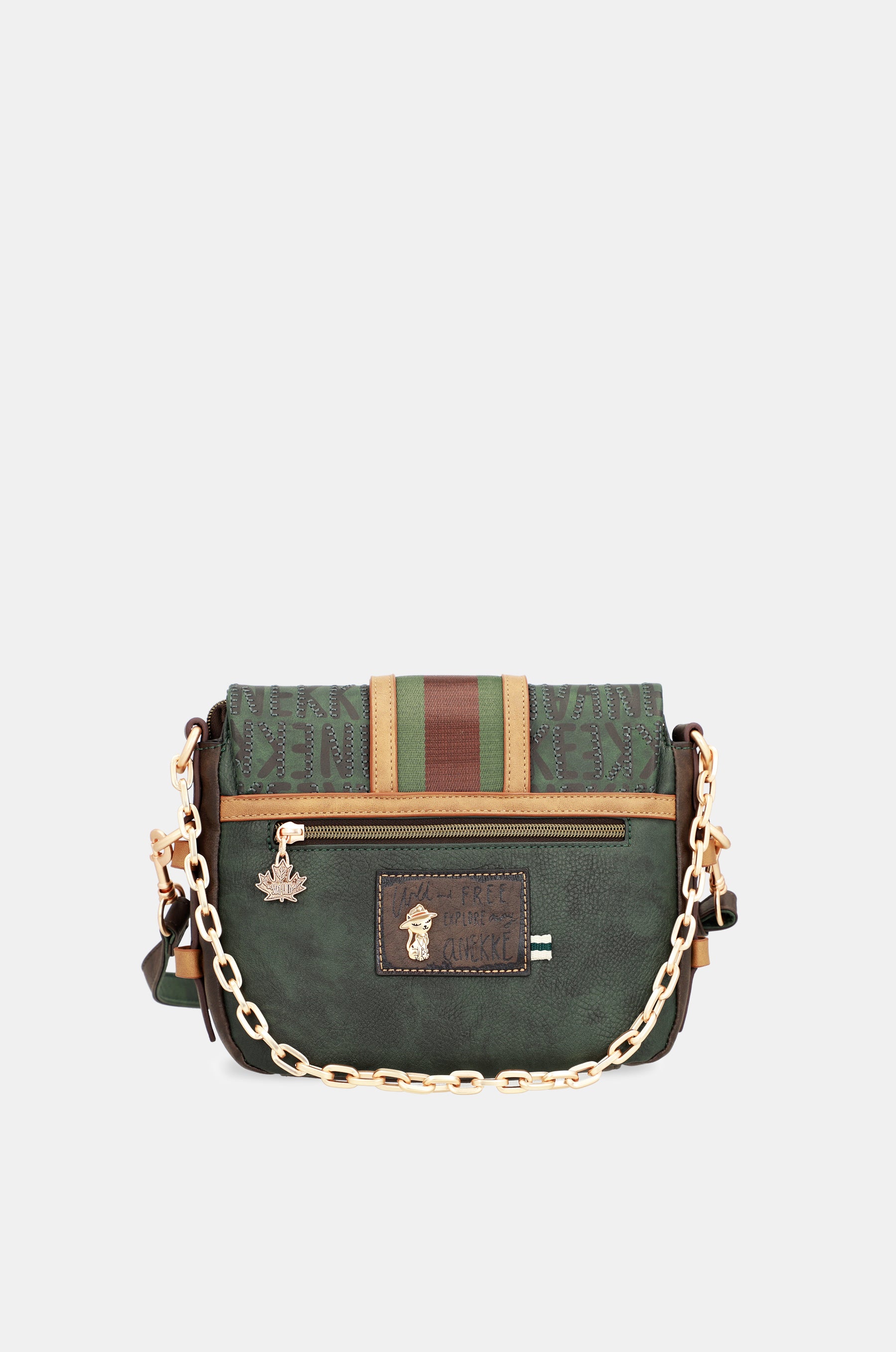 Borsa a tracolla con patta verde Urban