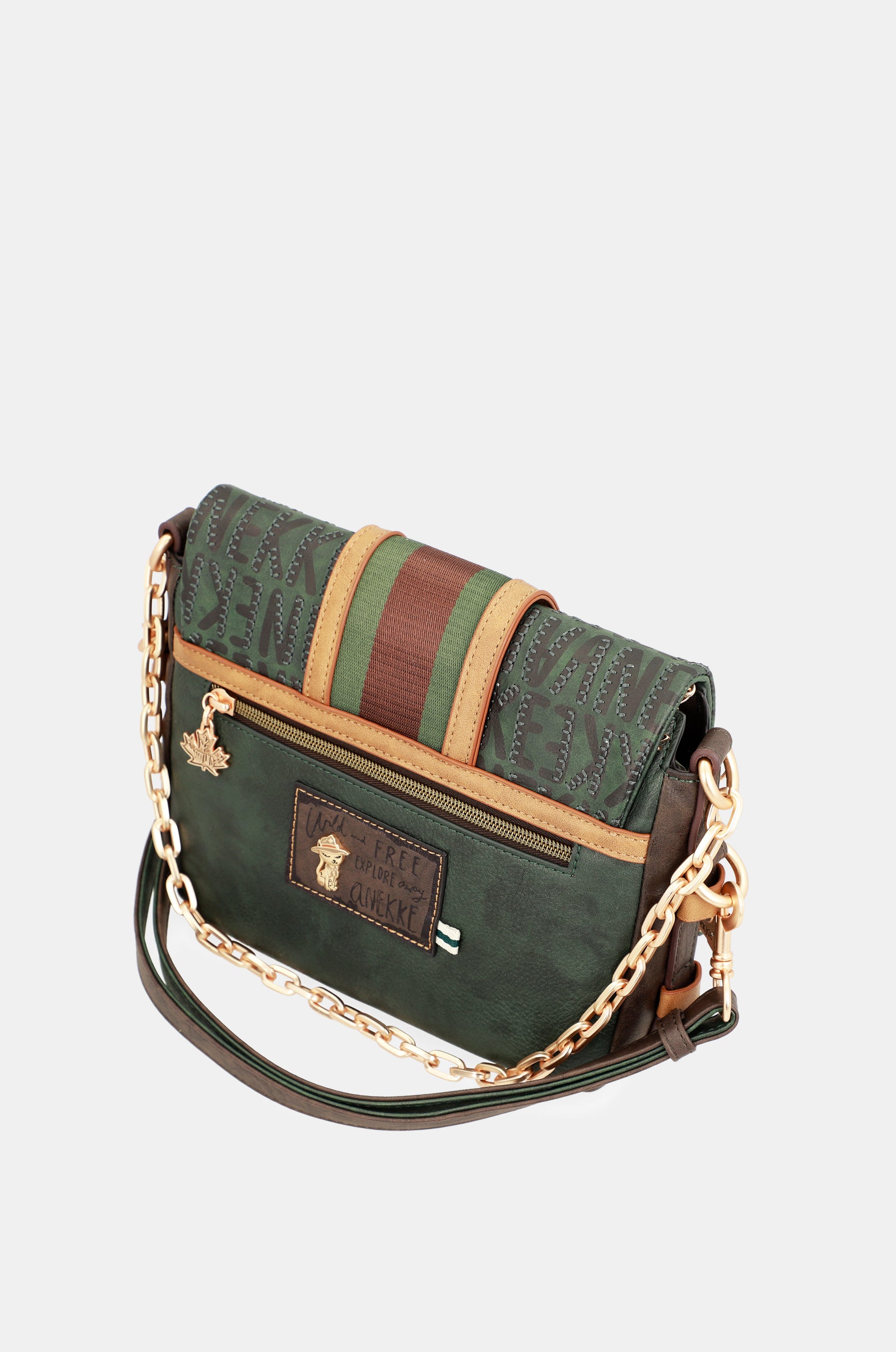 Borsa a tracolla con patta verde Urban