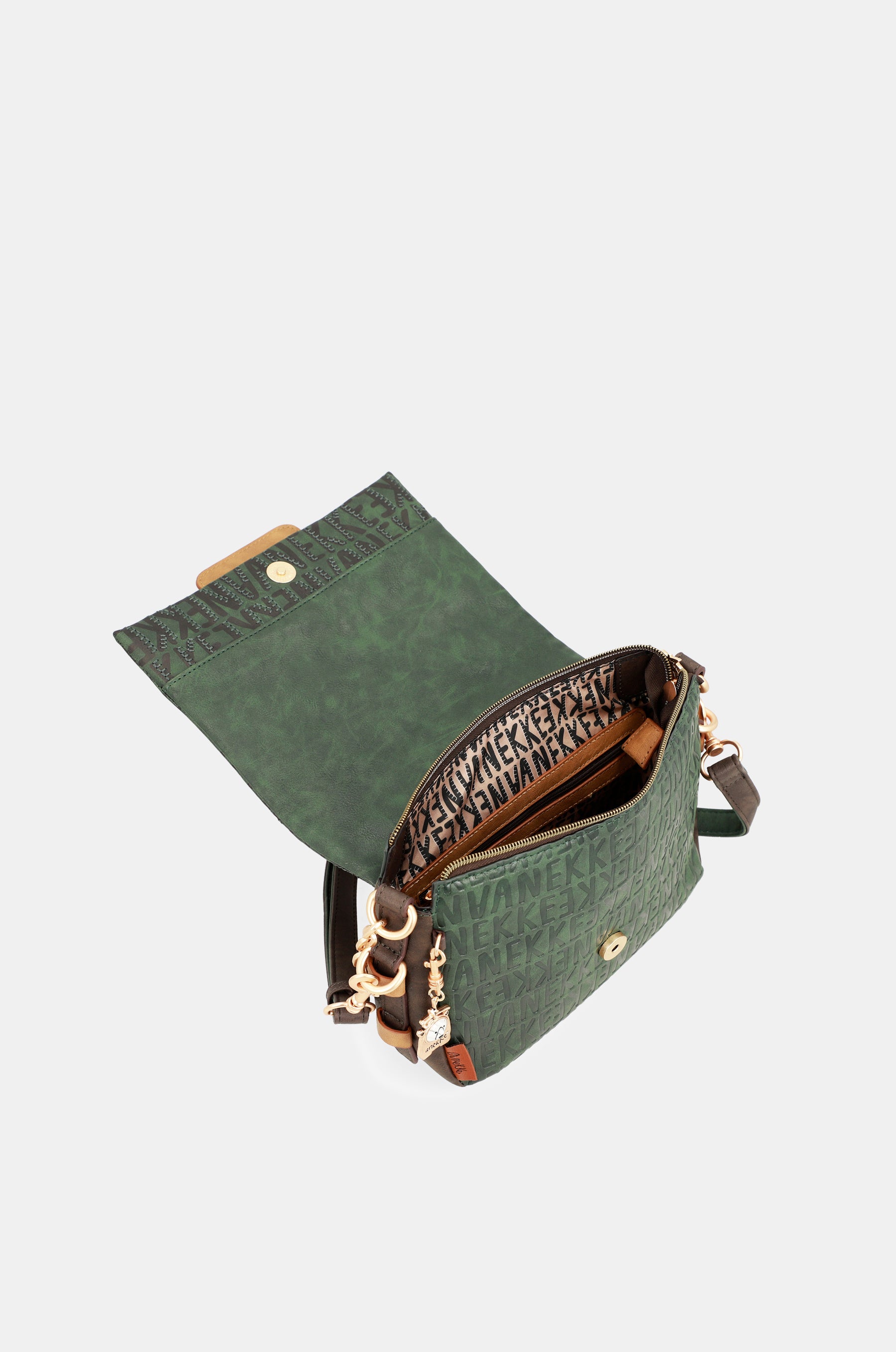 Borsa a tracolla con patta verde Urban