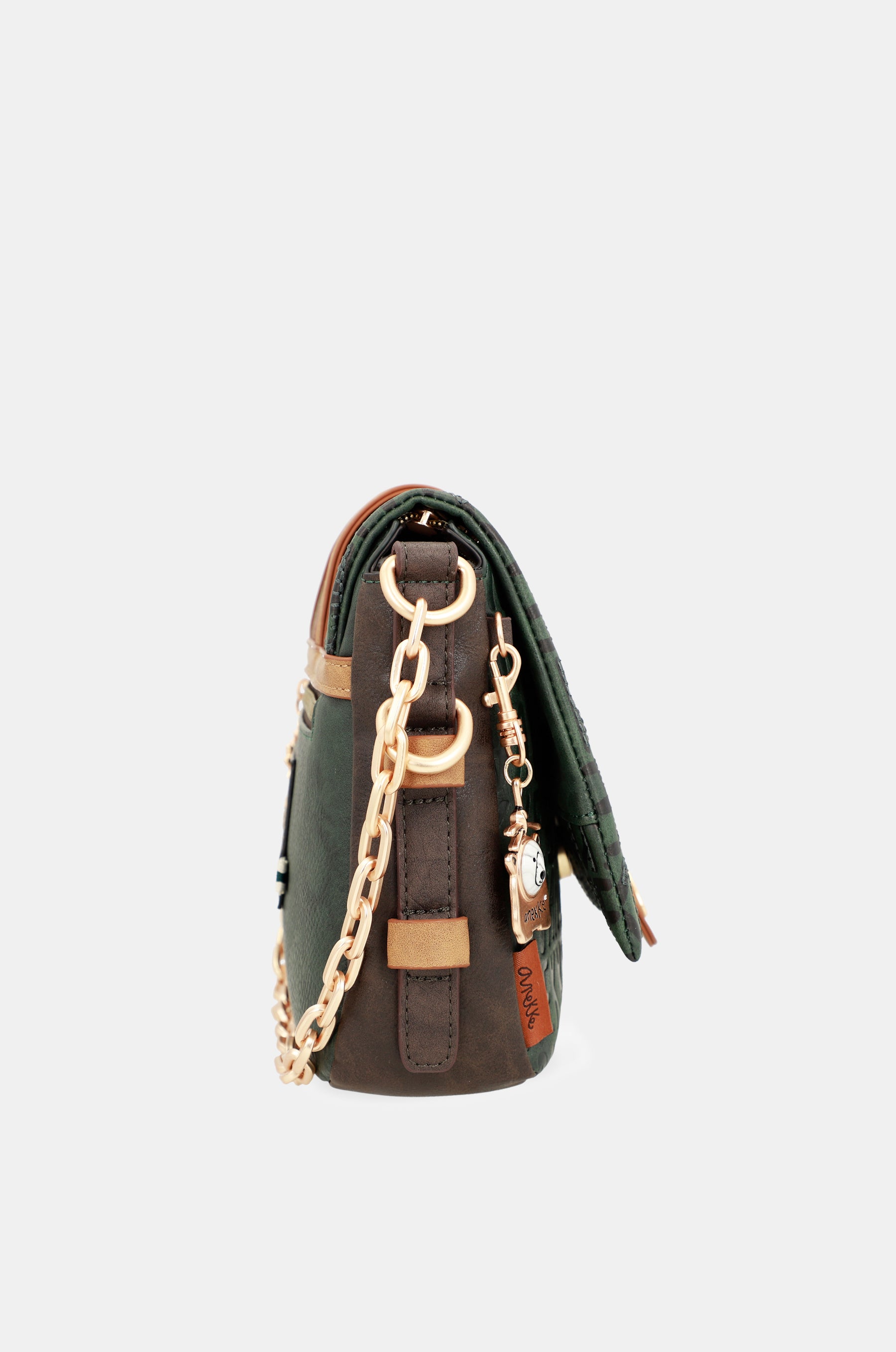 Borsa a tracolla con patta verde Urban