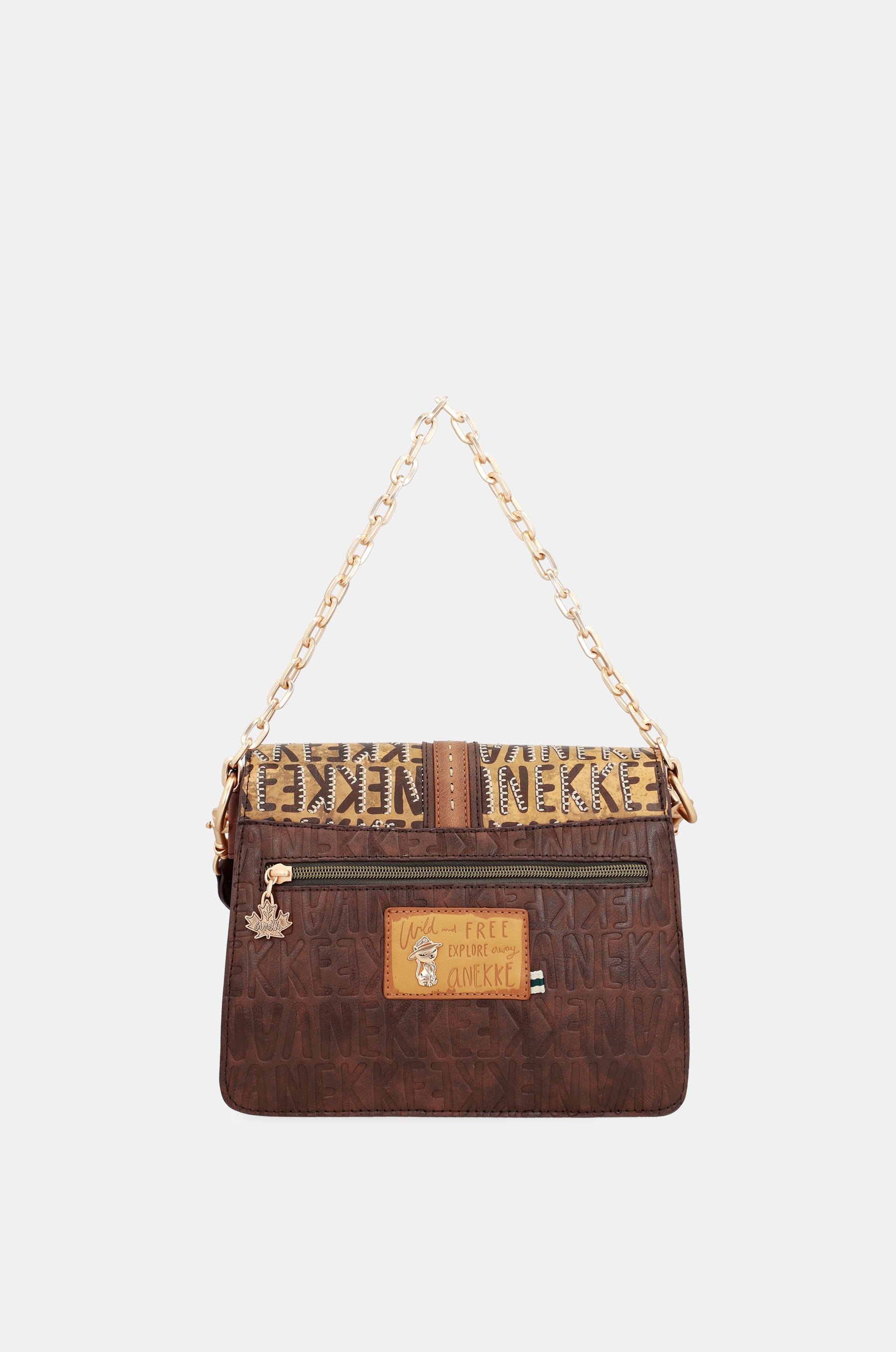 Borsa a tracolla con patta marrone Urban