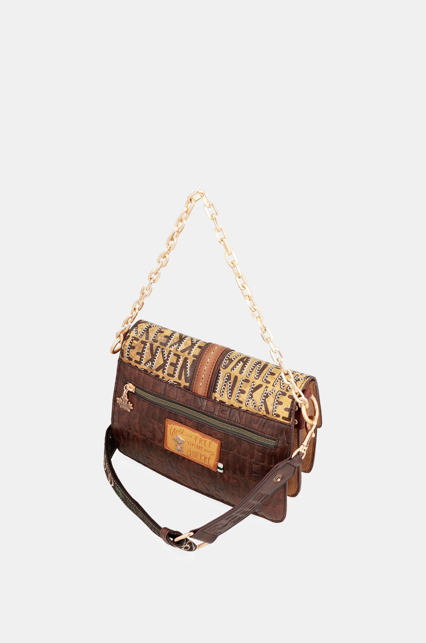 Borsa a tracolla con patta marrone Urban