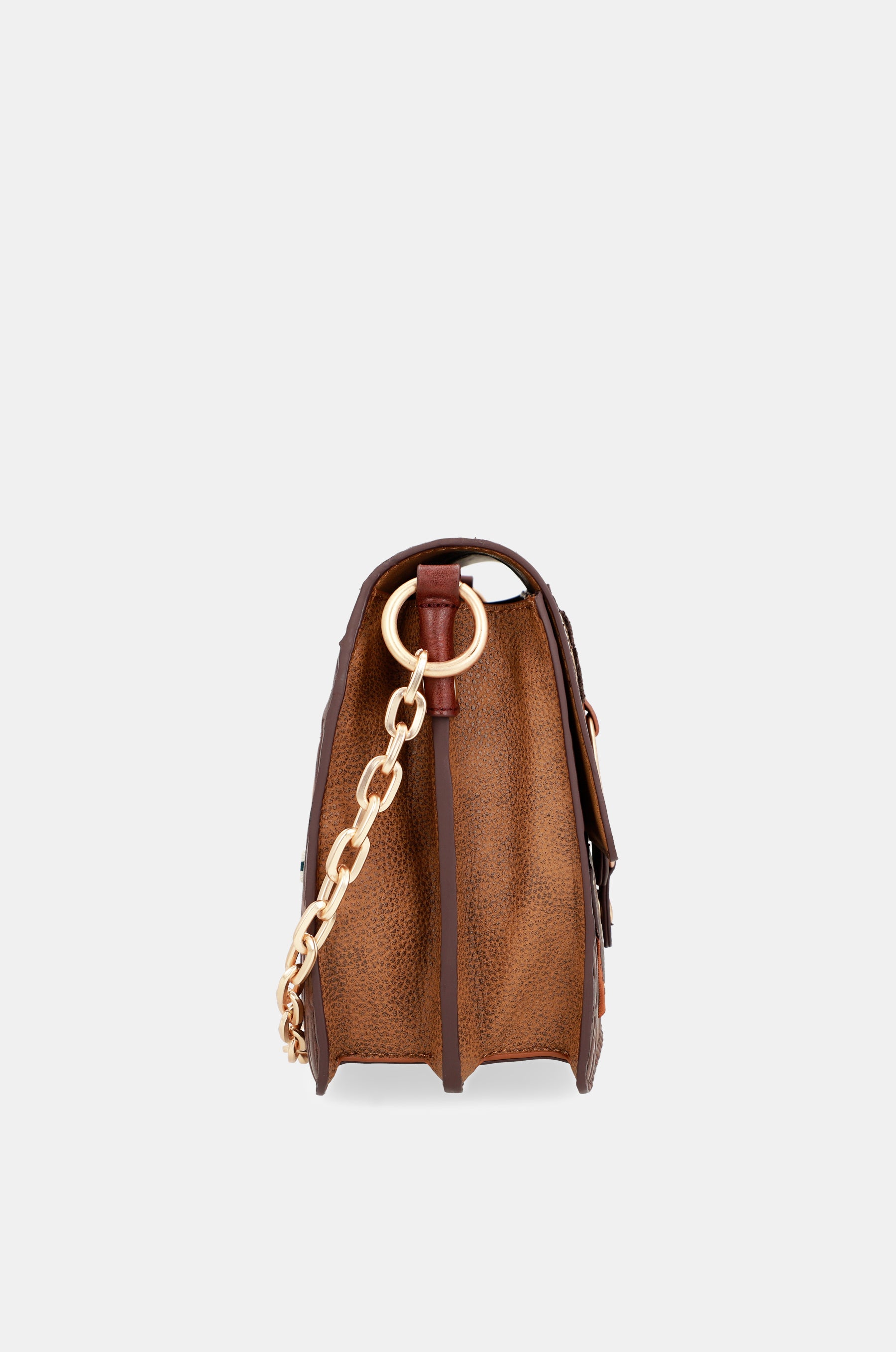 Borsa a tracolla con patta marrone Urban