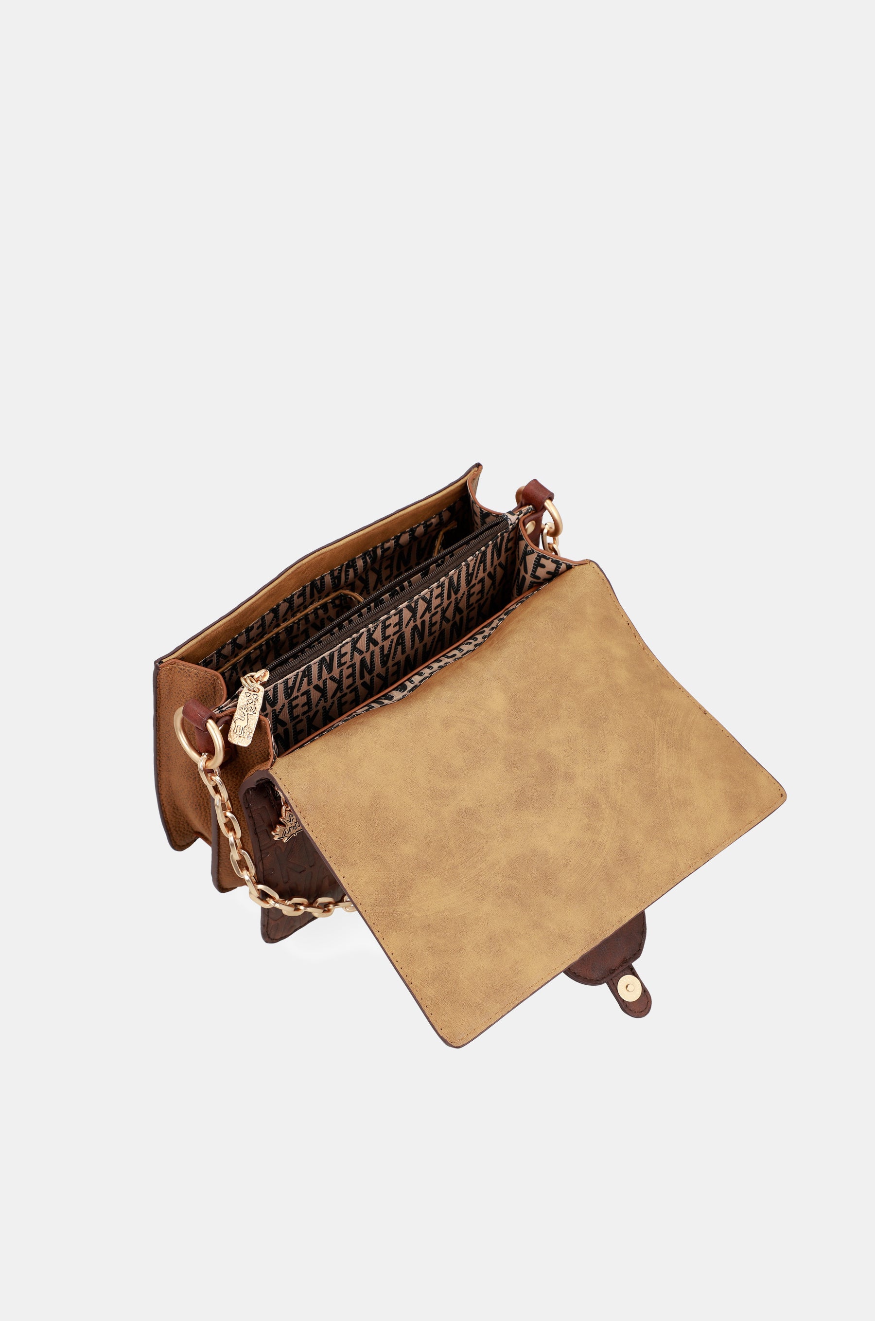 Borsa a tracolla con patta marrone Urban