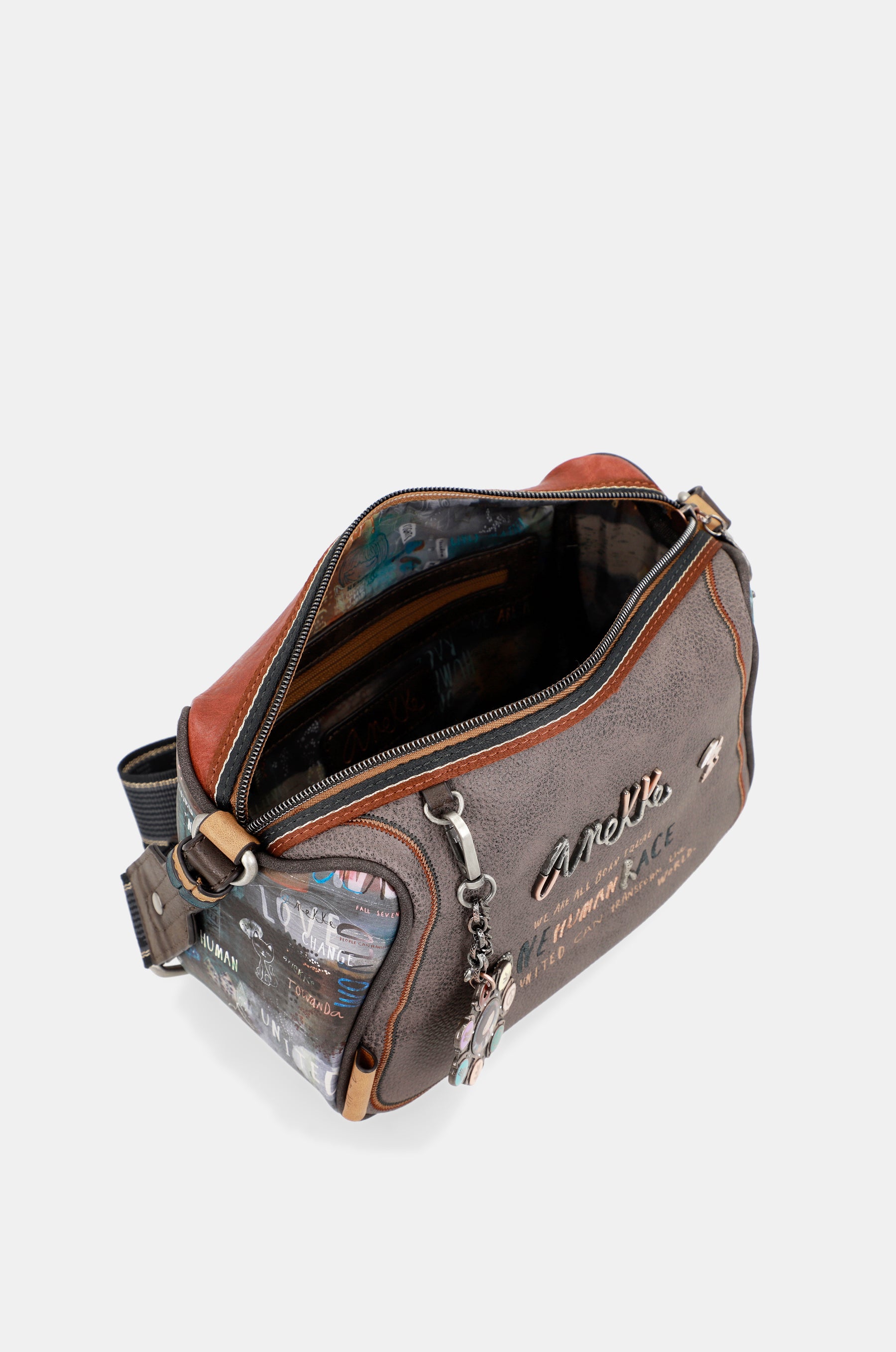 Borsa a tracolla stampata Respect