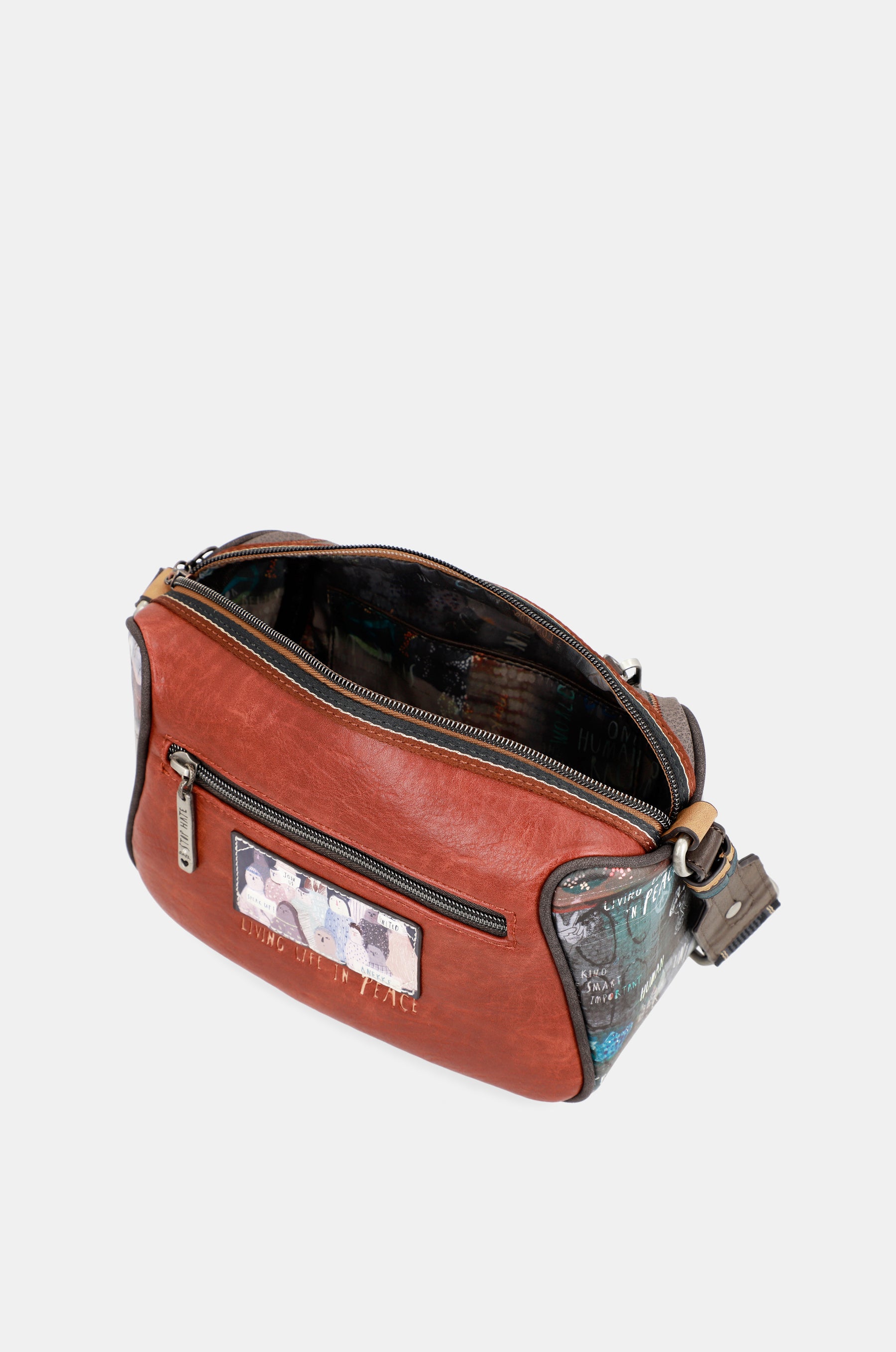 Borsa a tracolla stampata Respect