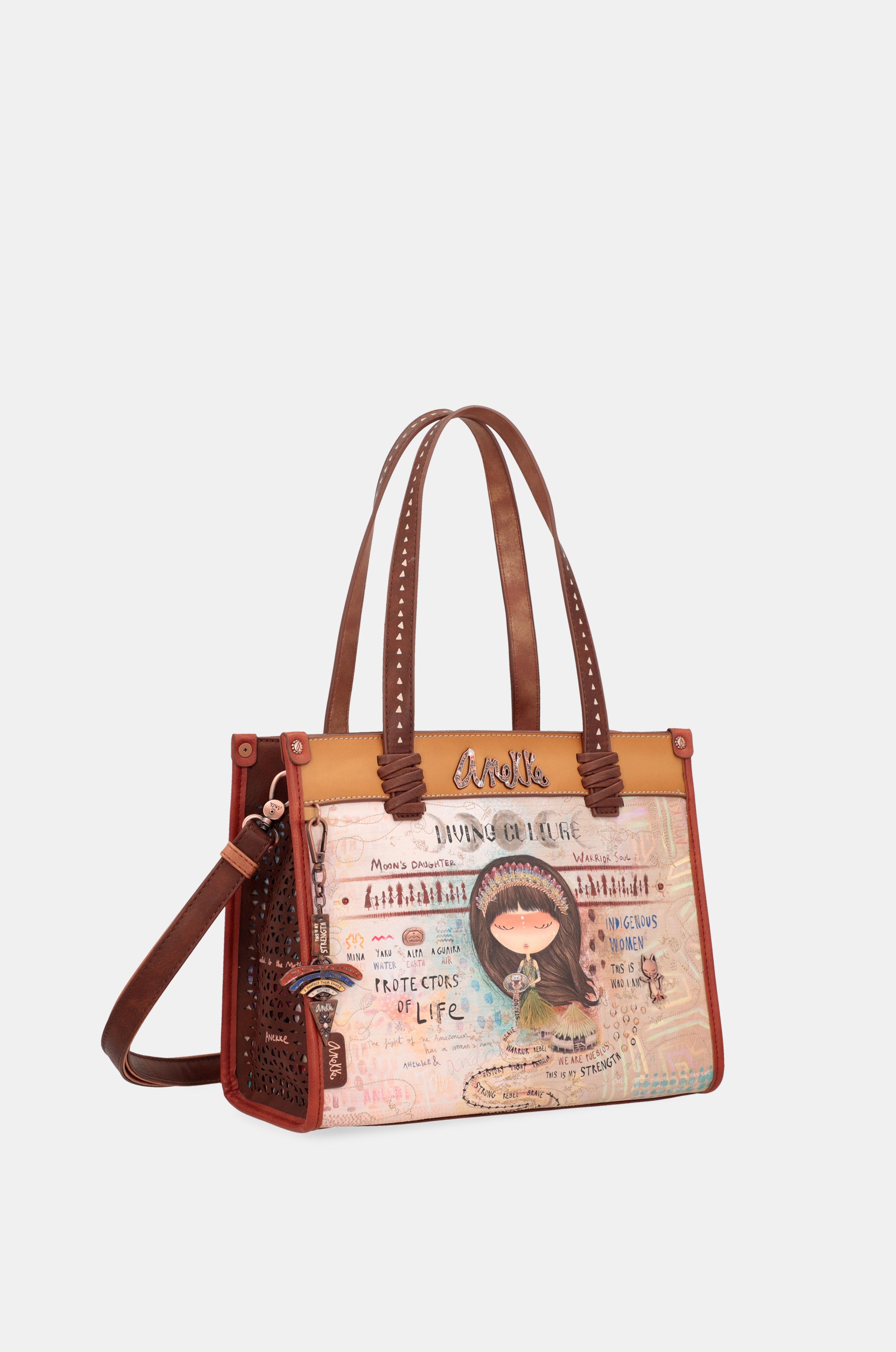 Borsa tote stampata Menire con tracolla
