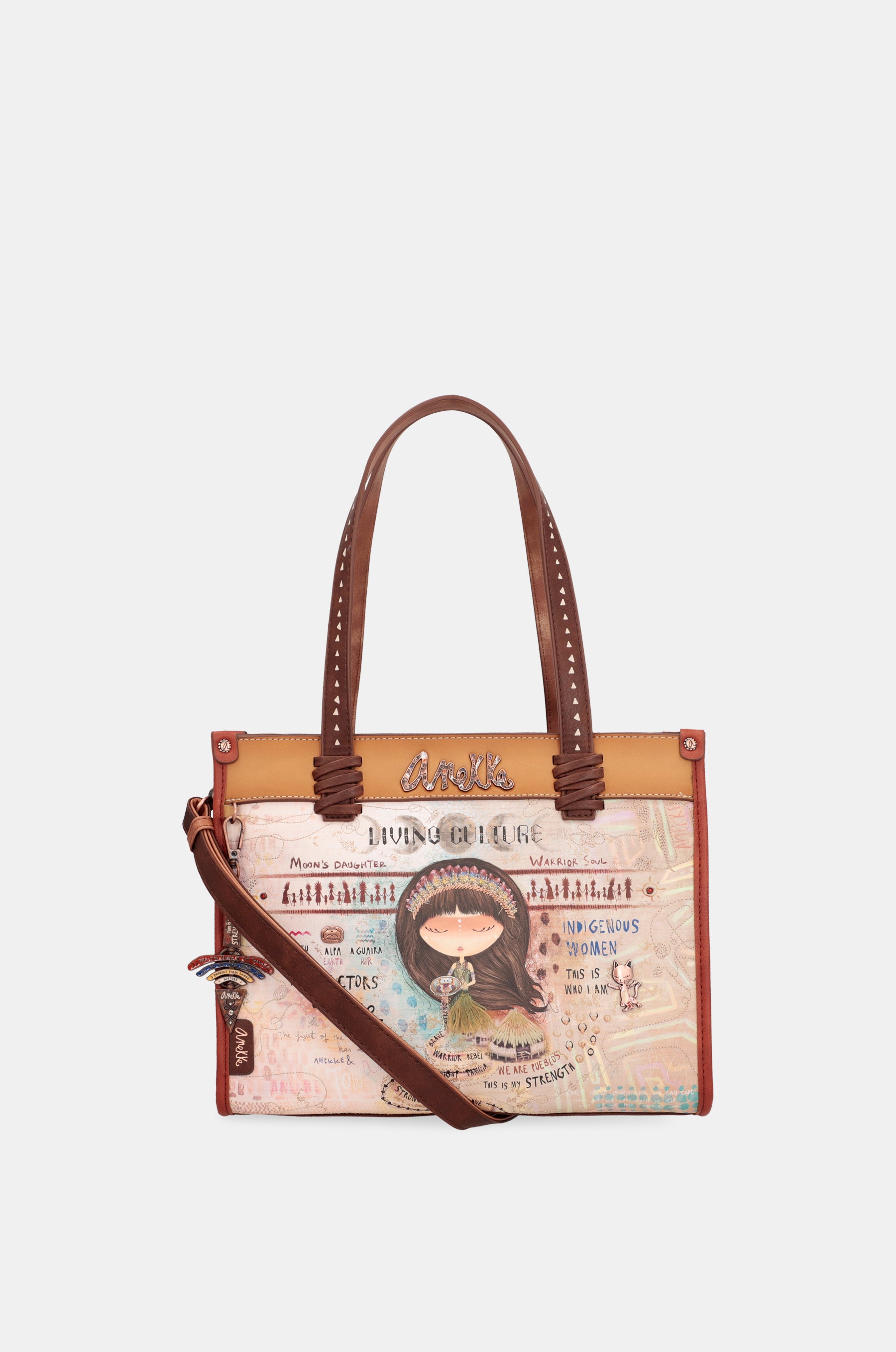 Borsa tote stampata Menire con tracolla