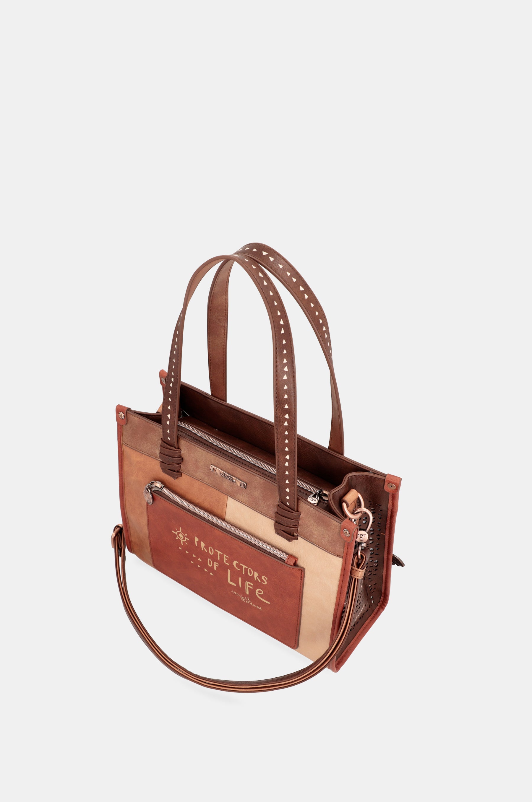 Borsa tote stampata Menire con tracolla