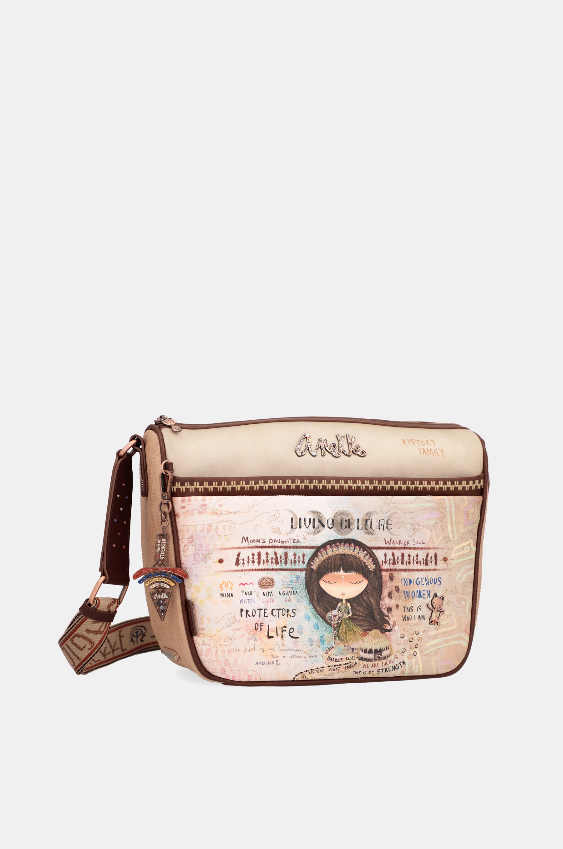 Borsa a tracolla grande Menire con tasche