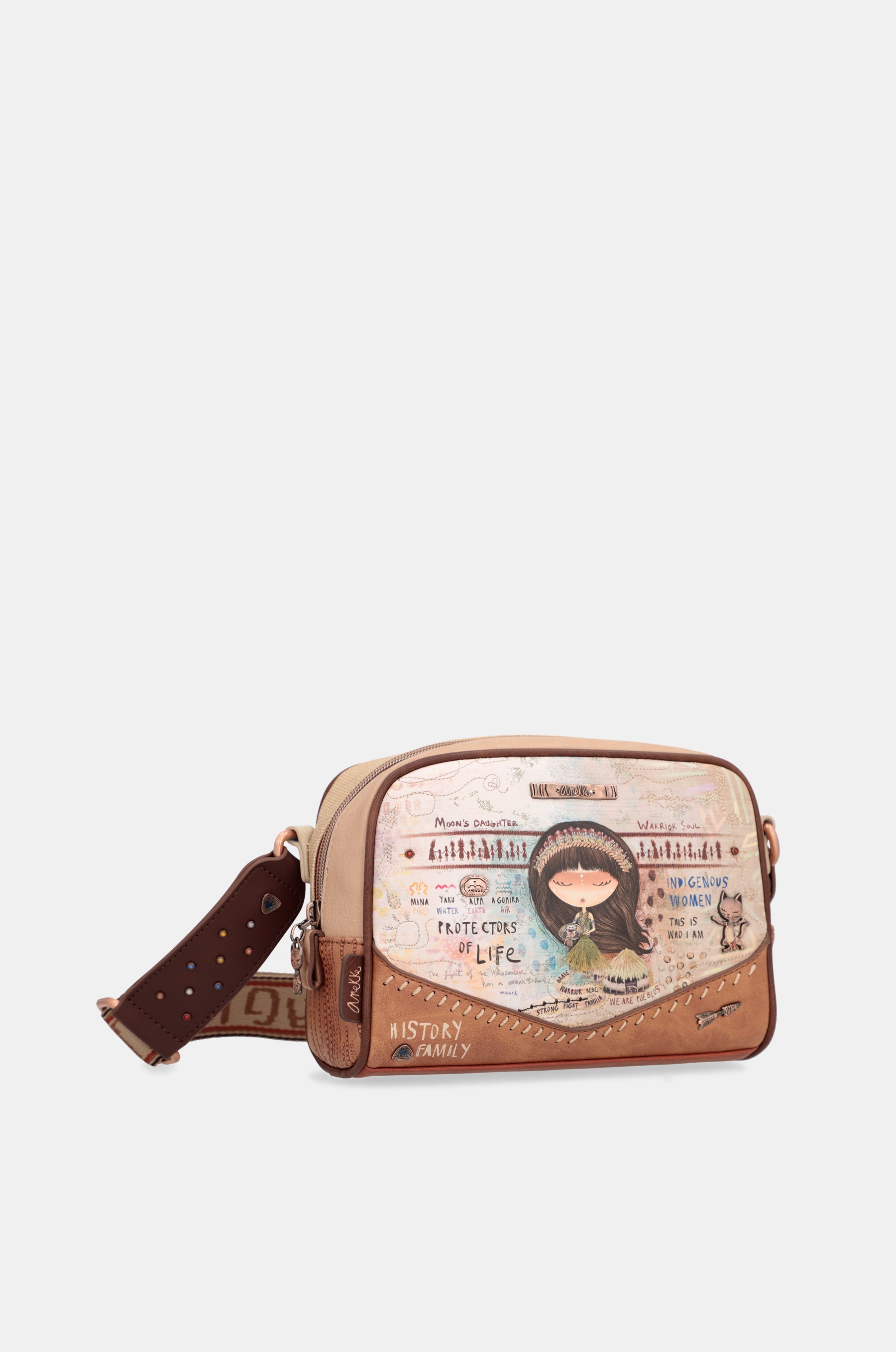 Borsa a tracolla stampata Menire