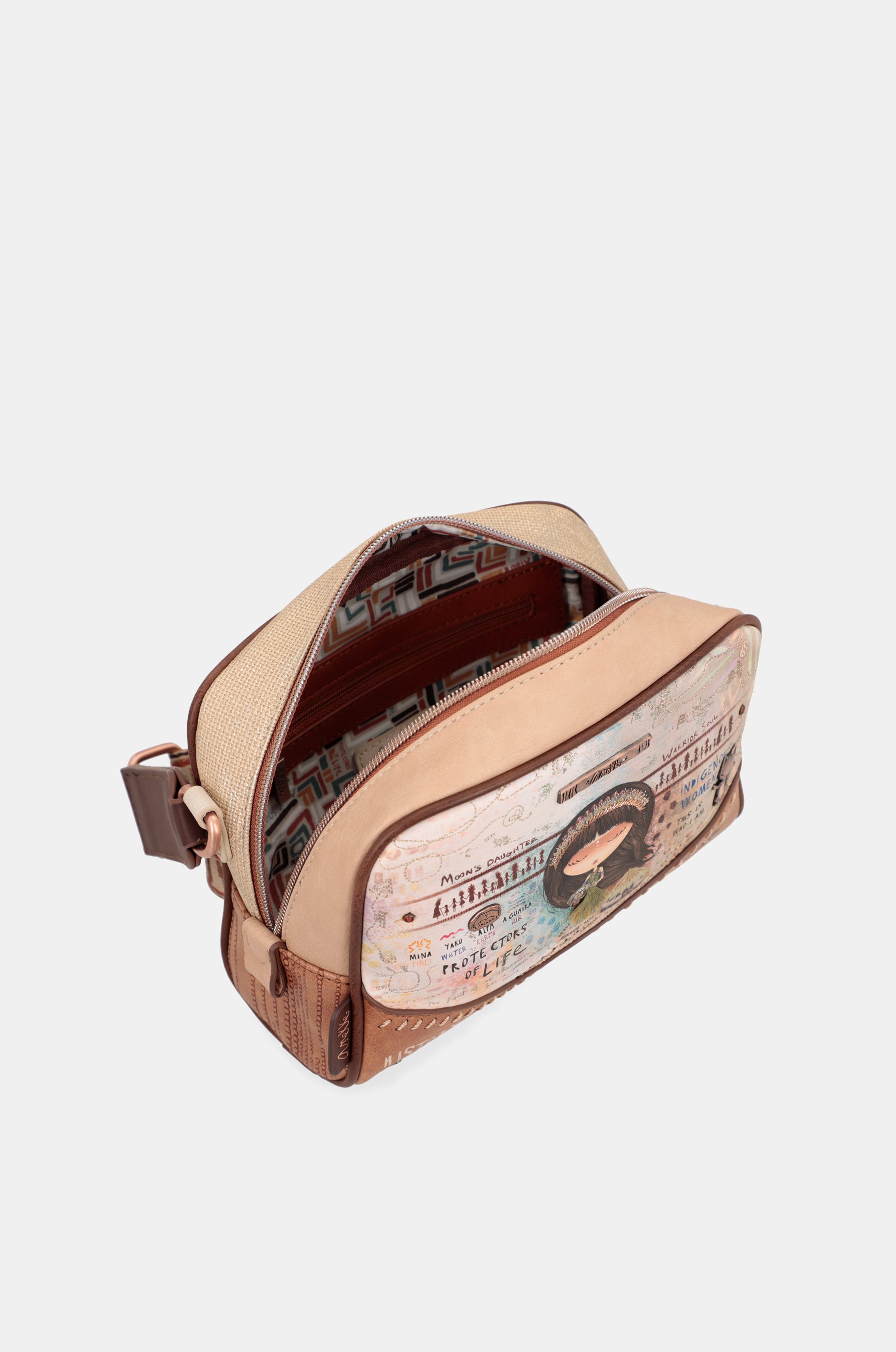 Borsa a tracolla stampata Menire