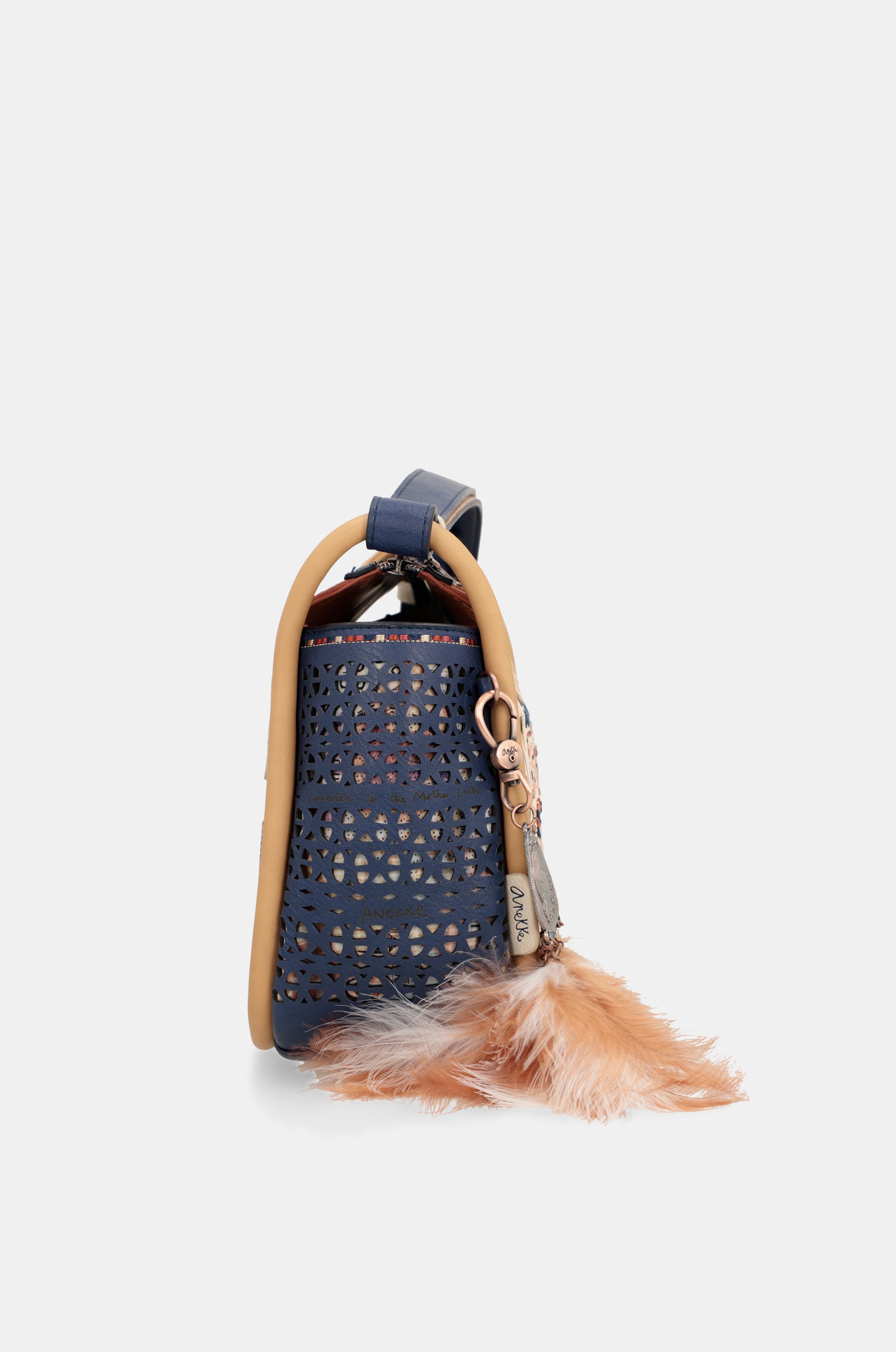 Borsa a tracolla stampata blu navy Tribe