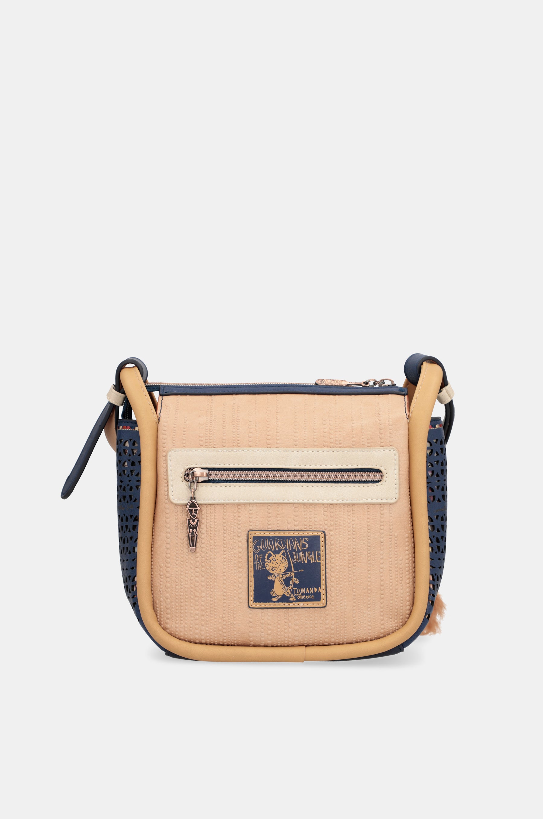 Borsa a tracolla stampata blu navy Tribe