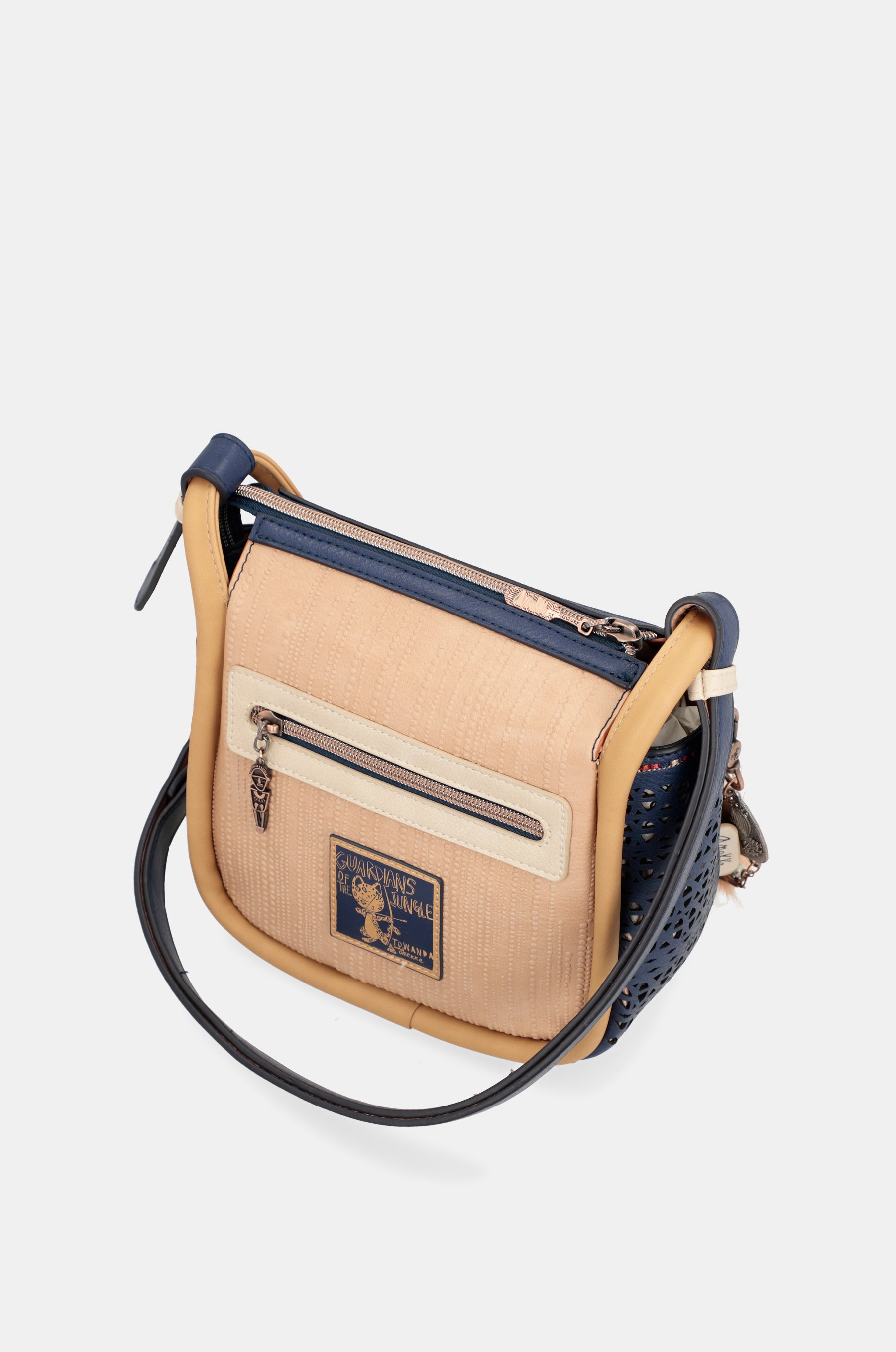 Borsa a tracolla stampata blu navy Tribe