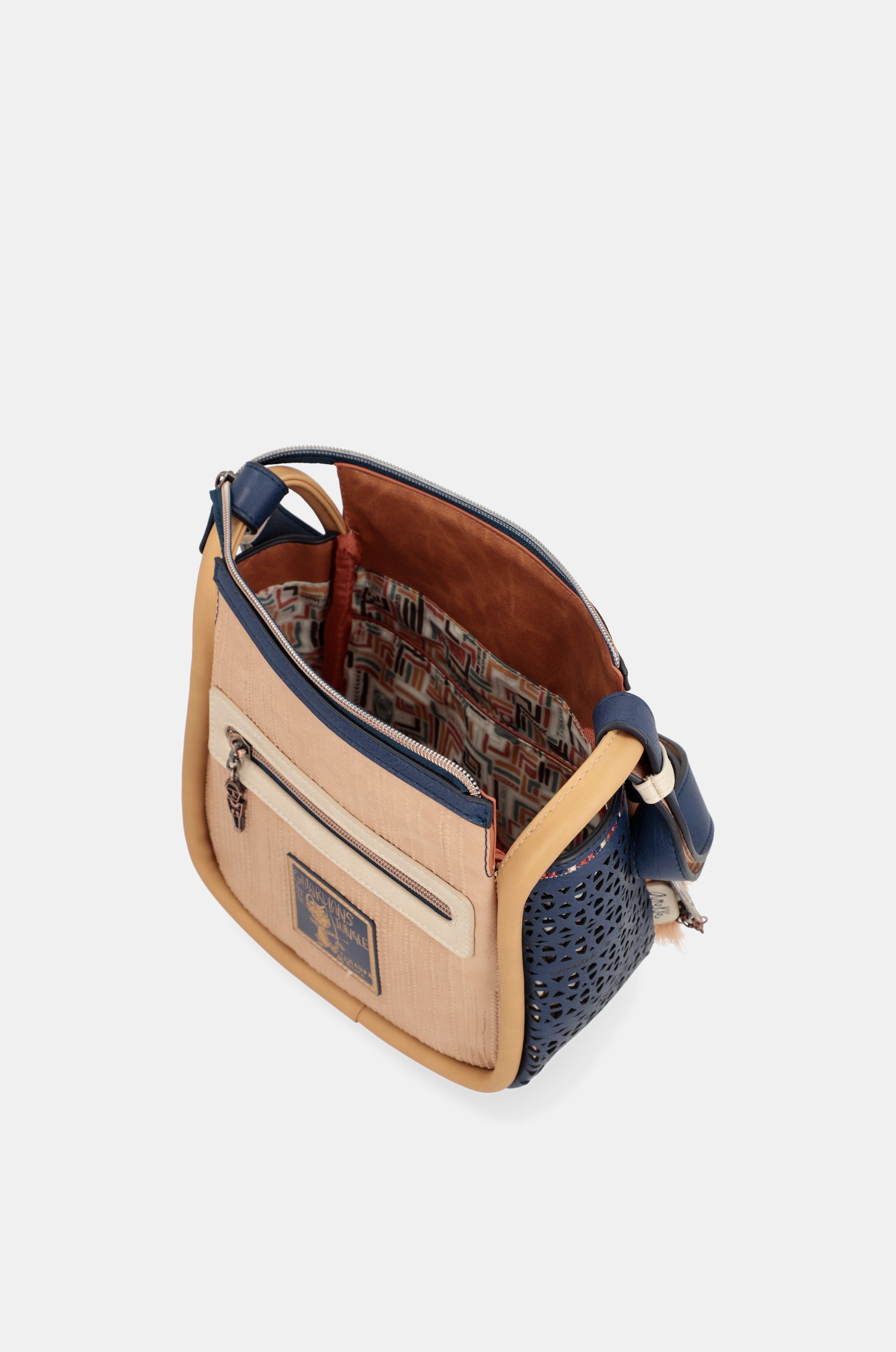 Borsa a tracolla stampata blu navy Tribe