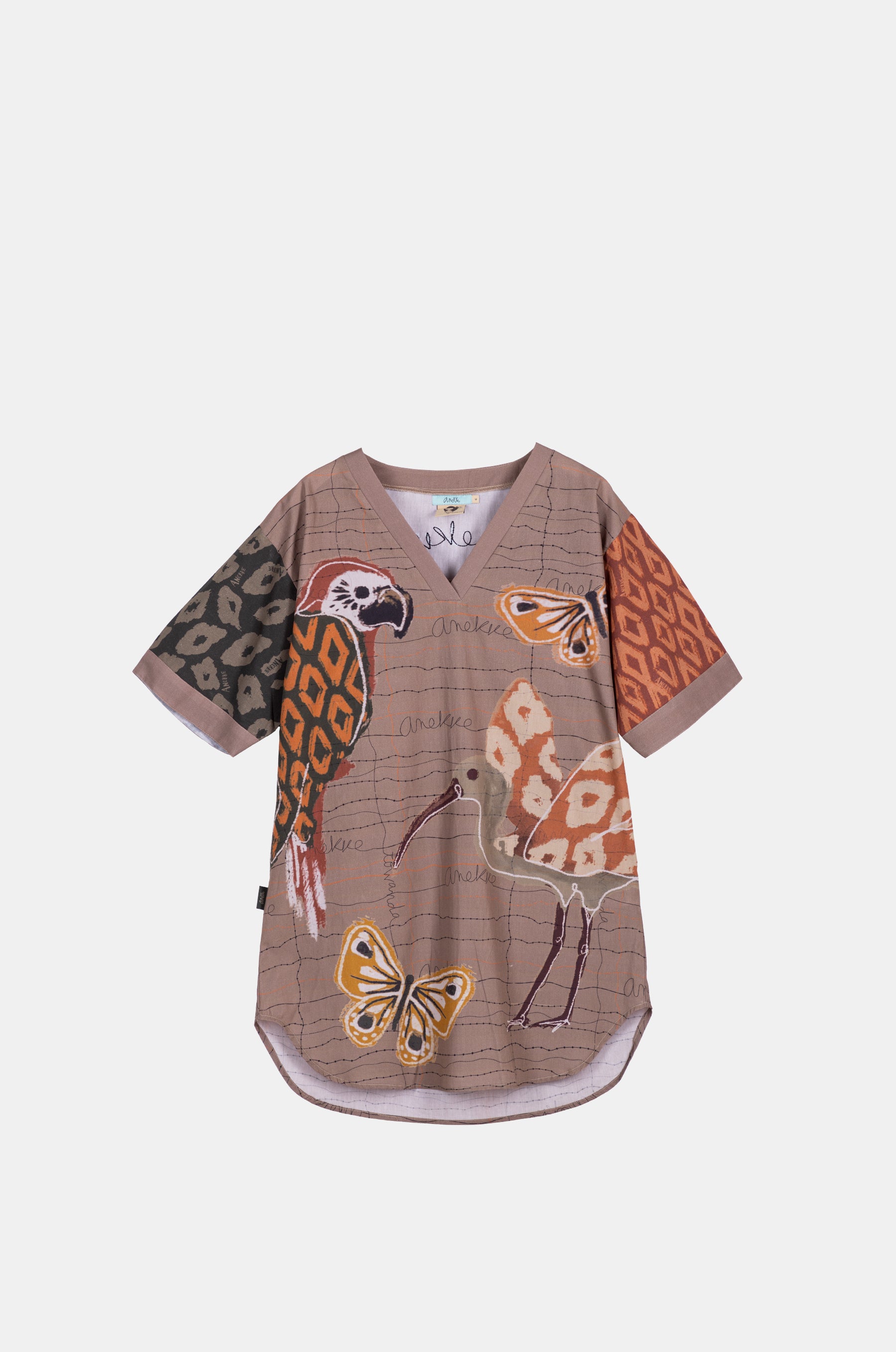 Abito corto con stampa animalier