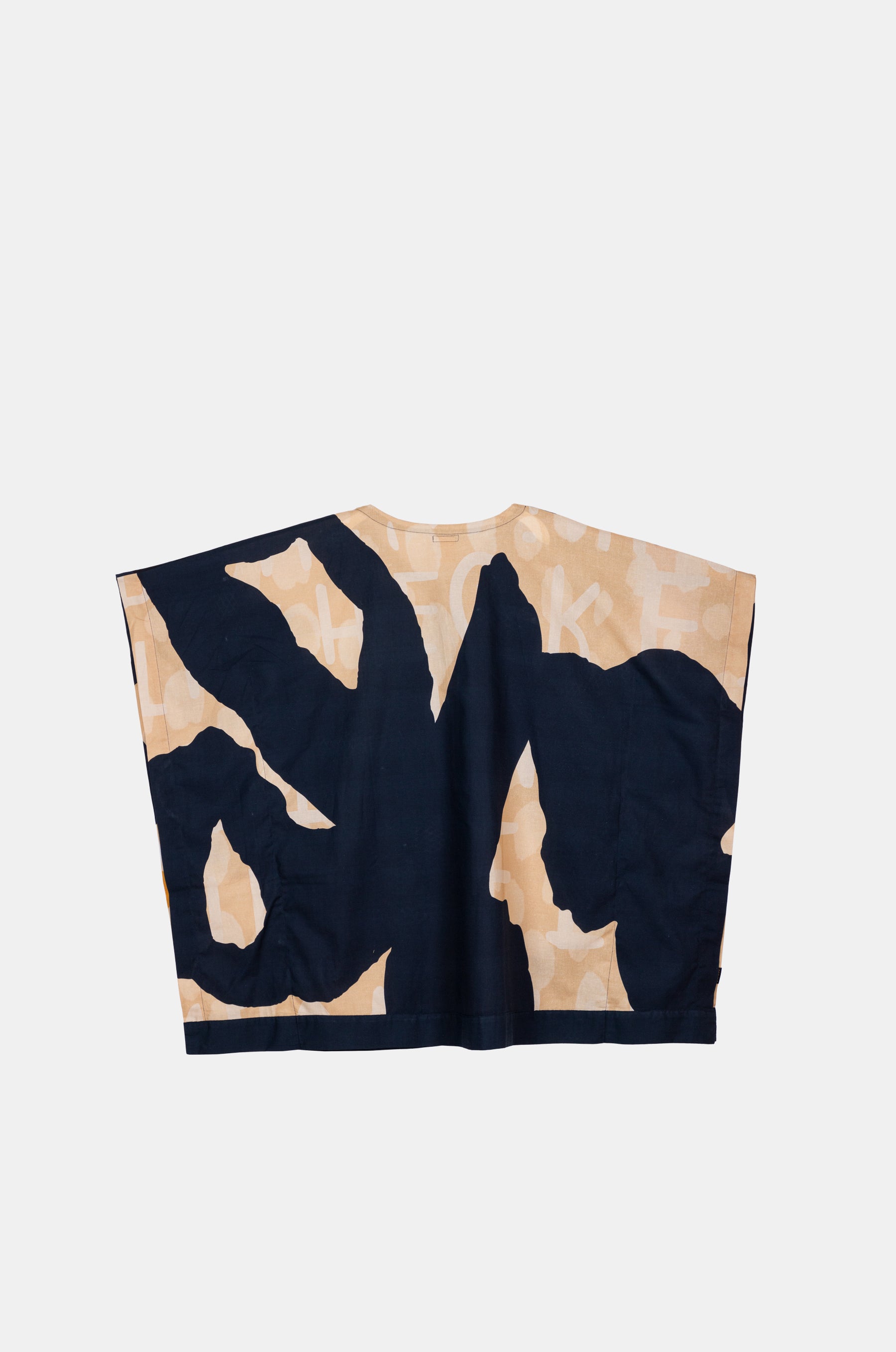 Caftano con stampa blu navy