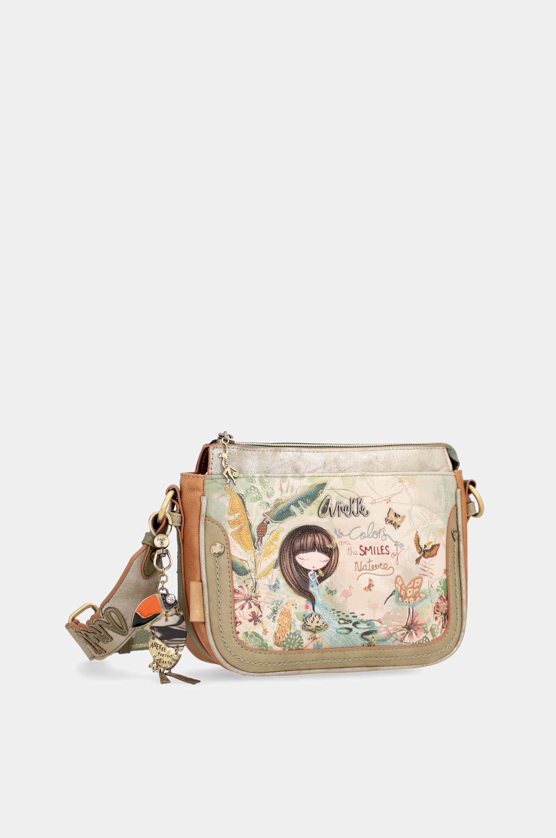 Borsa a tracolla media Amazonia con 3 scomparti