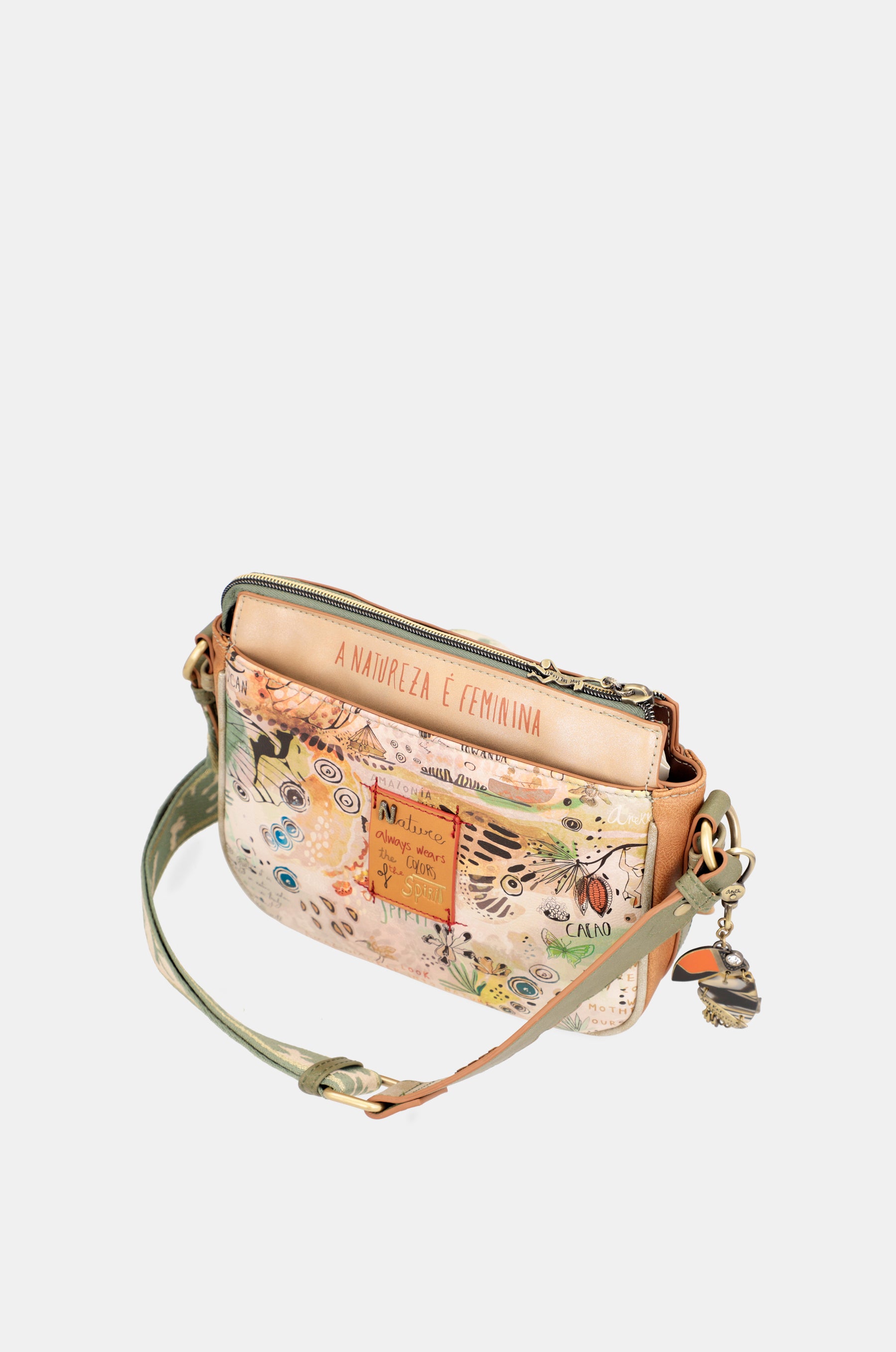 Borsa a tracolla media Amazonia con 3 scomparti