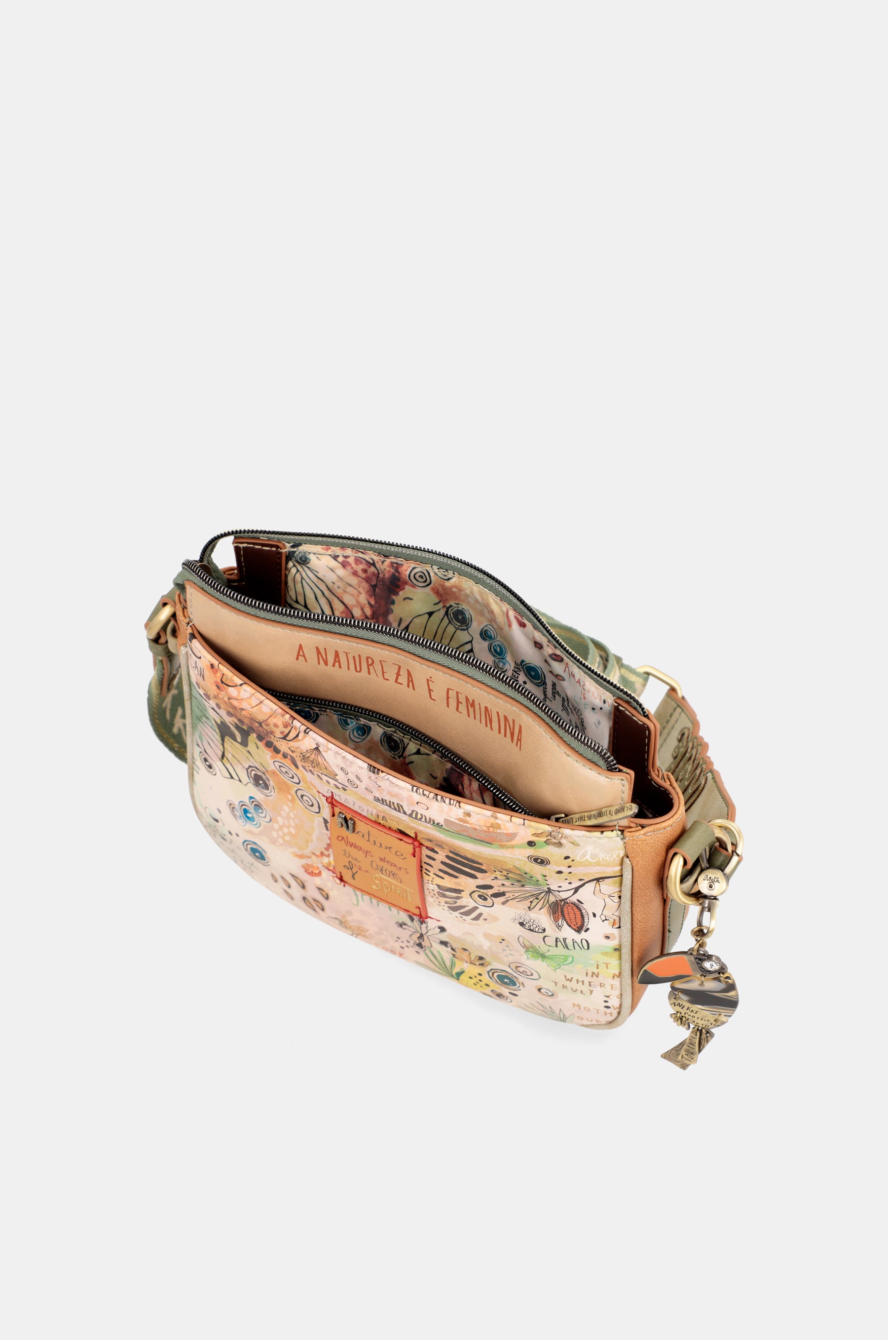 Borsa a tracolla media Amazonia con 3 scomparti