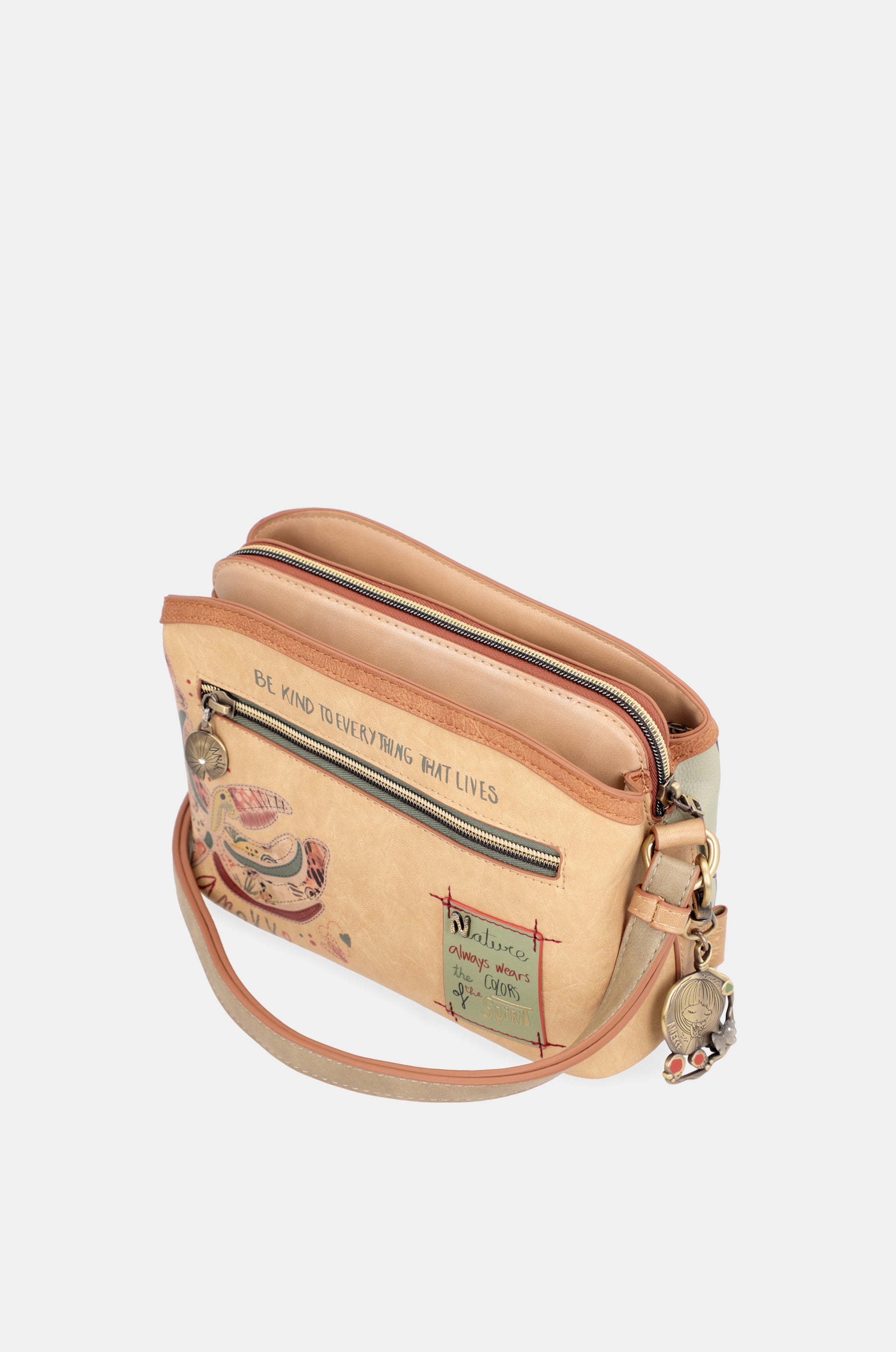 Borsa a tracolla Butterfly con triplo scomparto