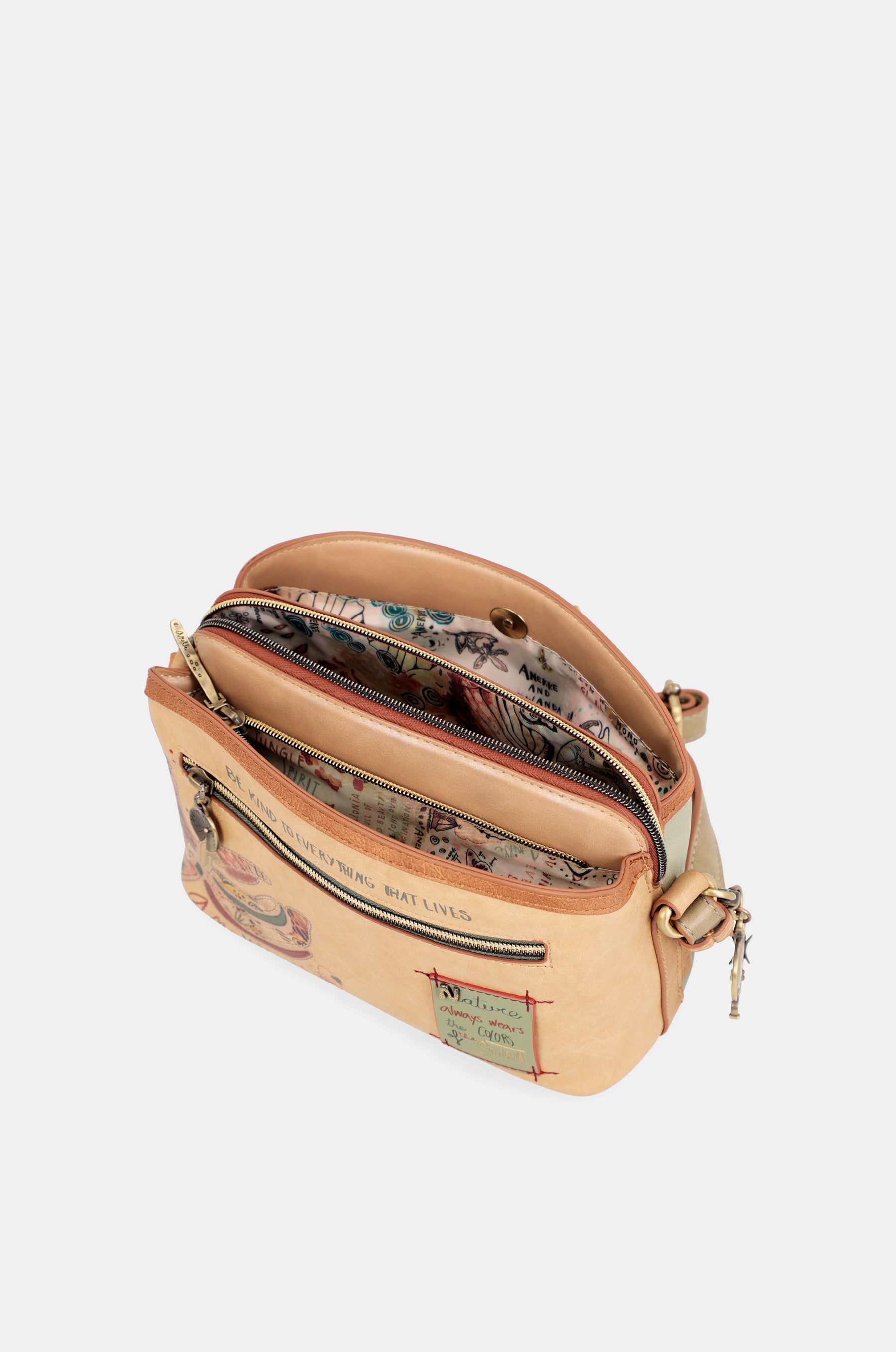 Borsa a tracolla Butterfly con triplo scomparto