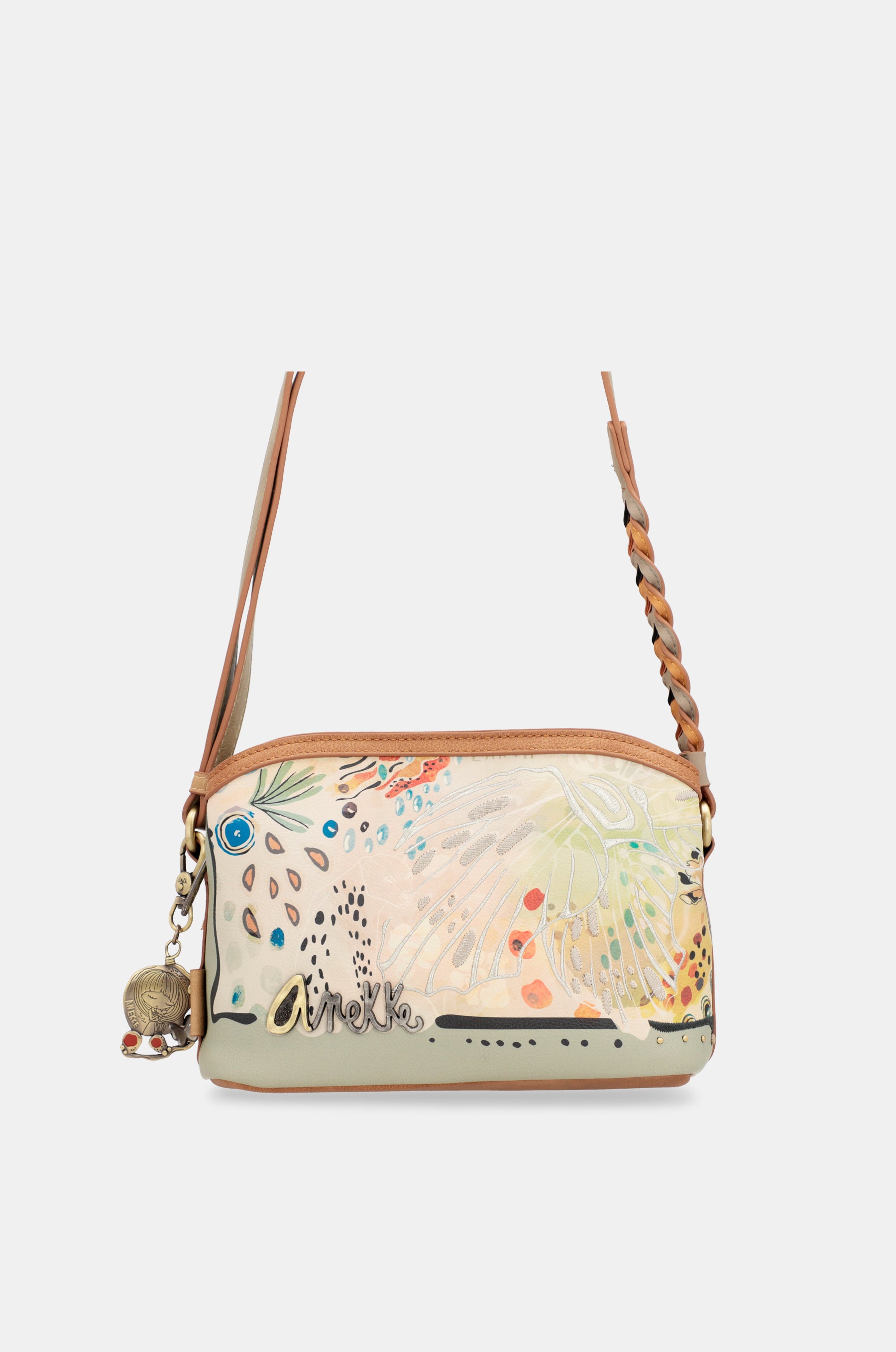 Borsa a tracolla Butterfly con triplo scomparto