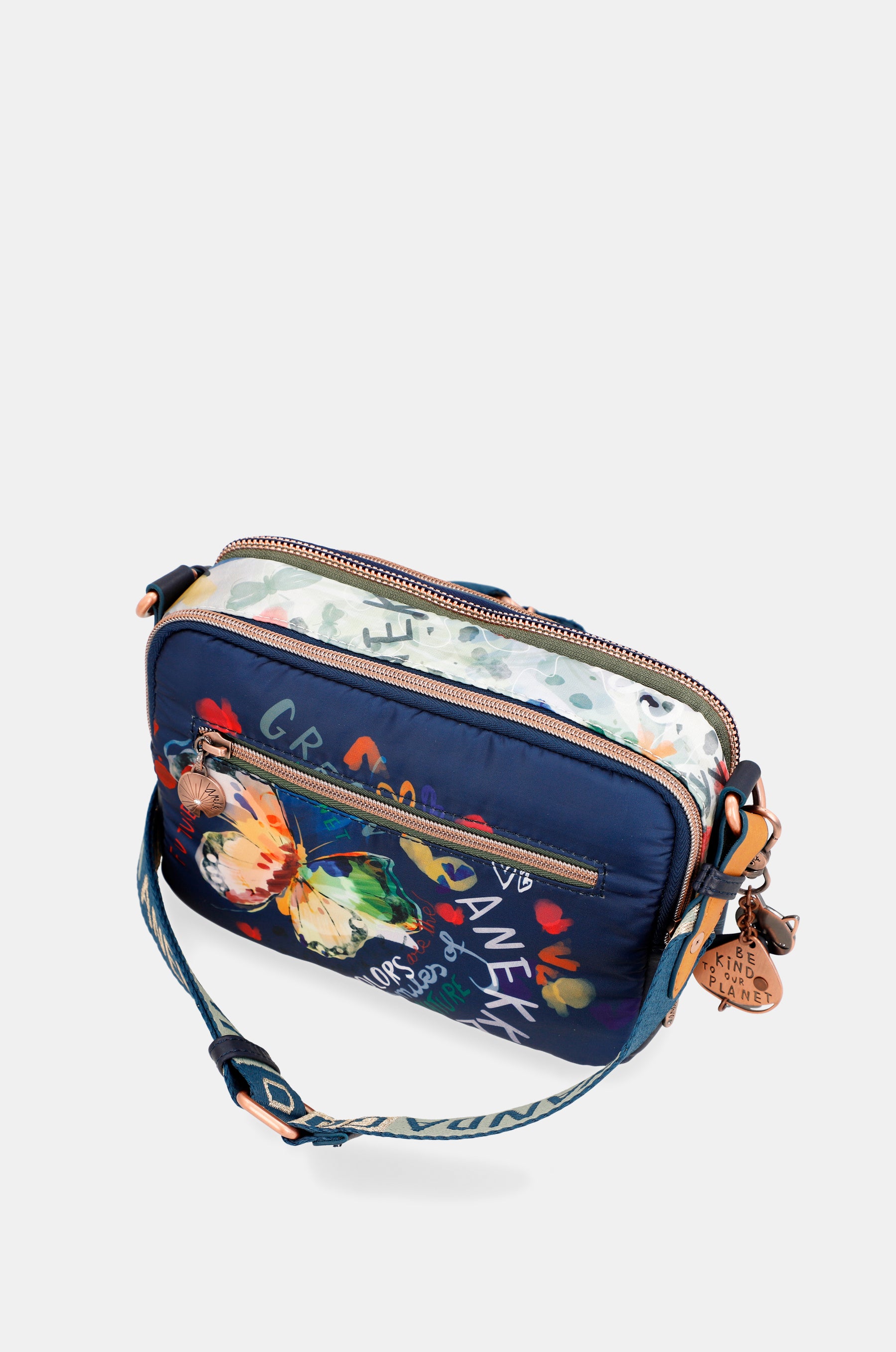 Borsa a tracolla blu navy Nature Pachamama anekke
