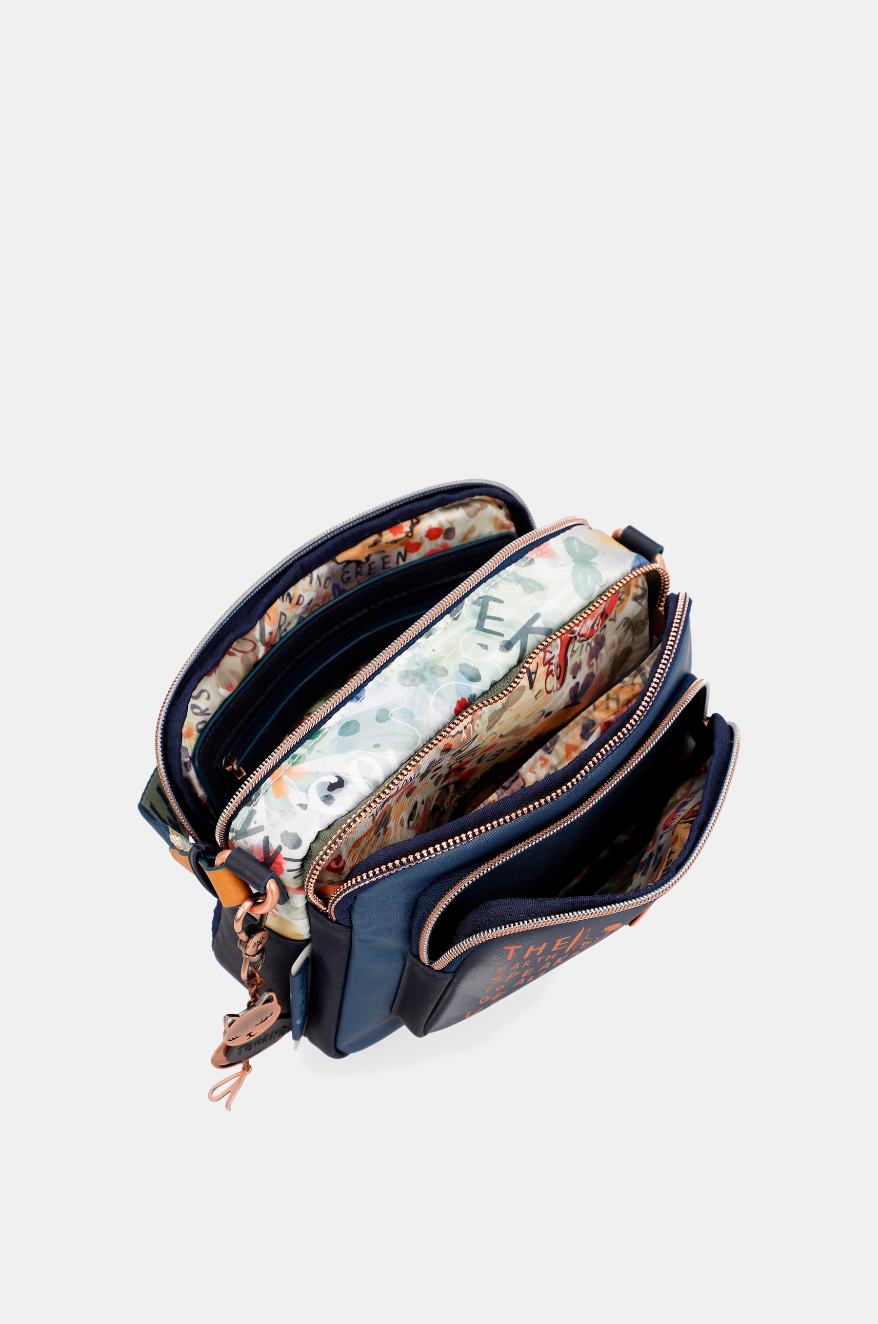 Borsa a tracolla blu navy Nature Pachamama anekke