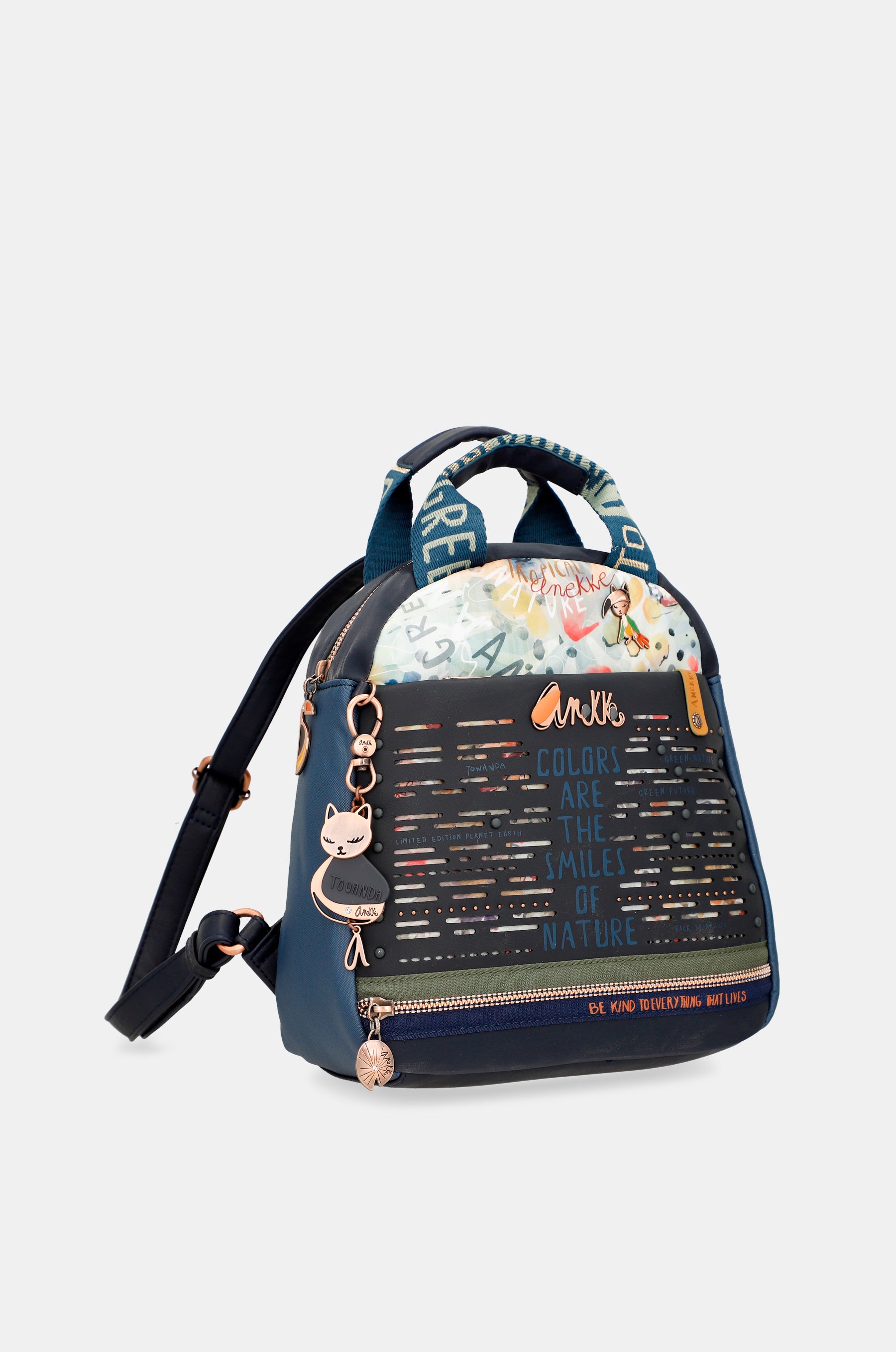 Borsa a tracolla media blu navy Nature Pachamama