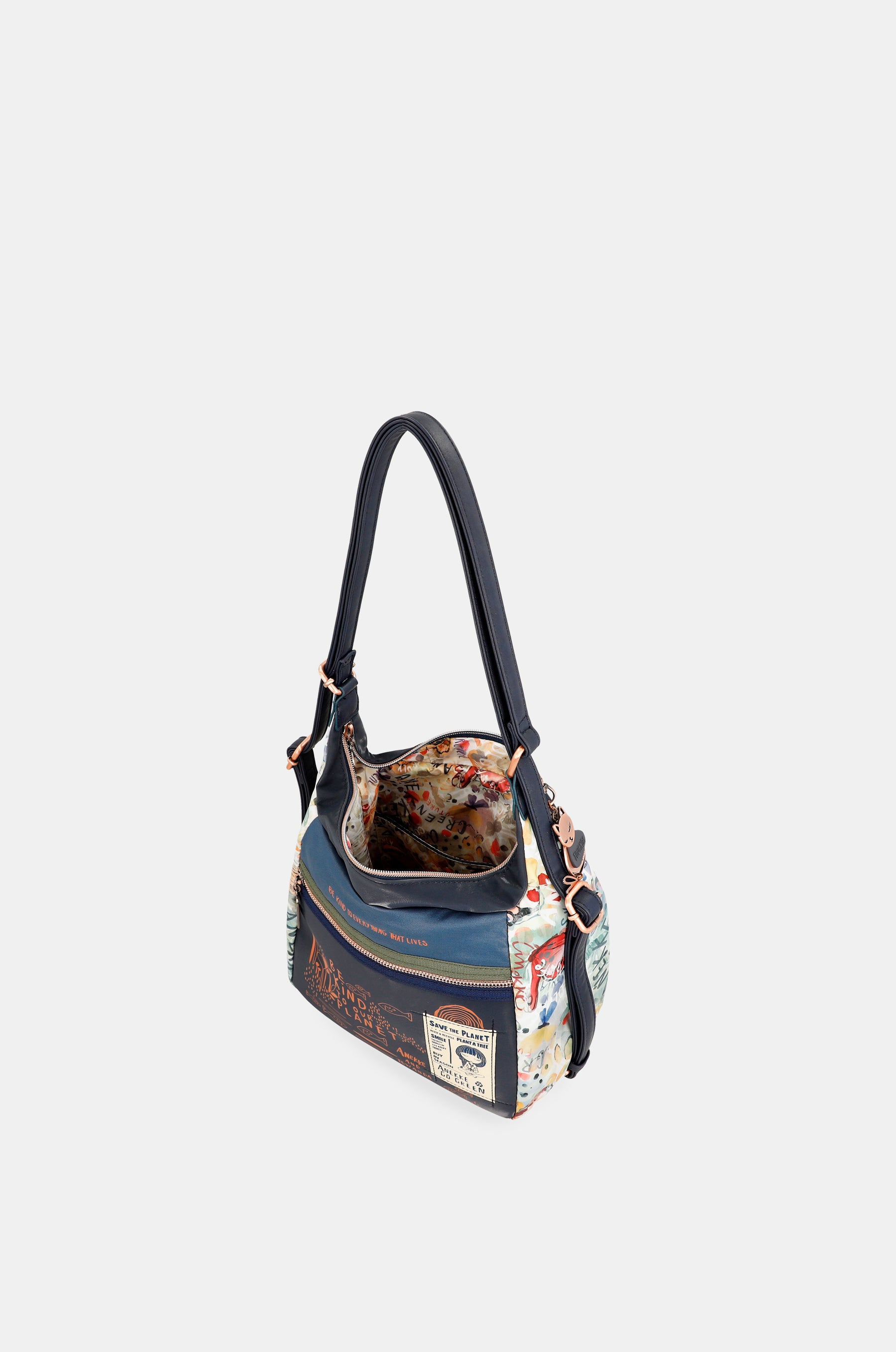 Borsa a tracolla trasformabile Nature Pachamama in zaino