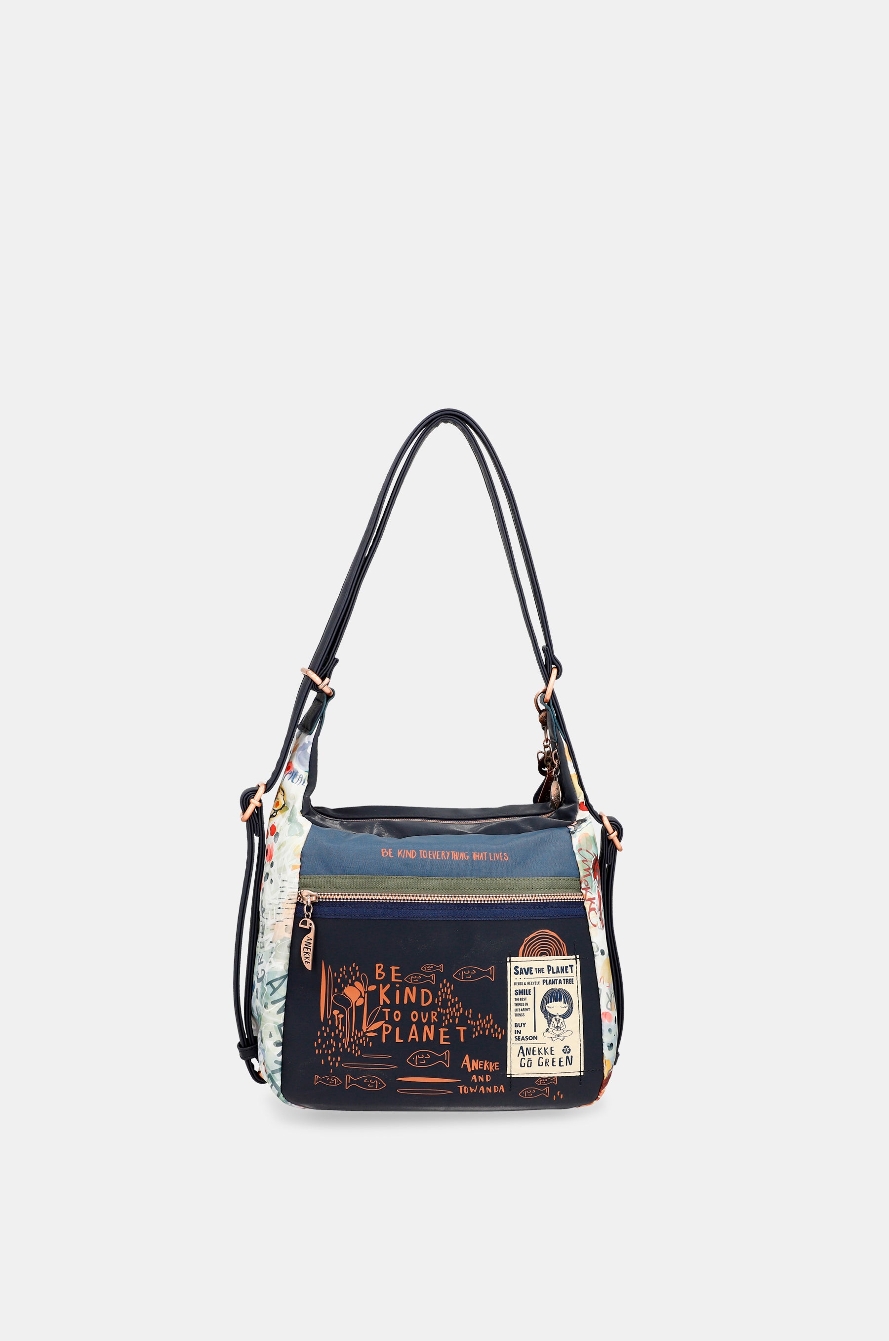 Borsa a tracolla trasformabile Nature Pachamama in zaino