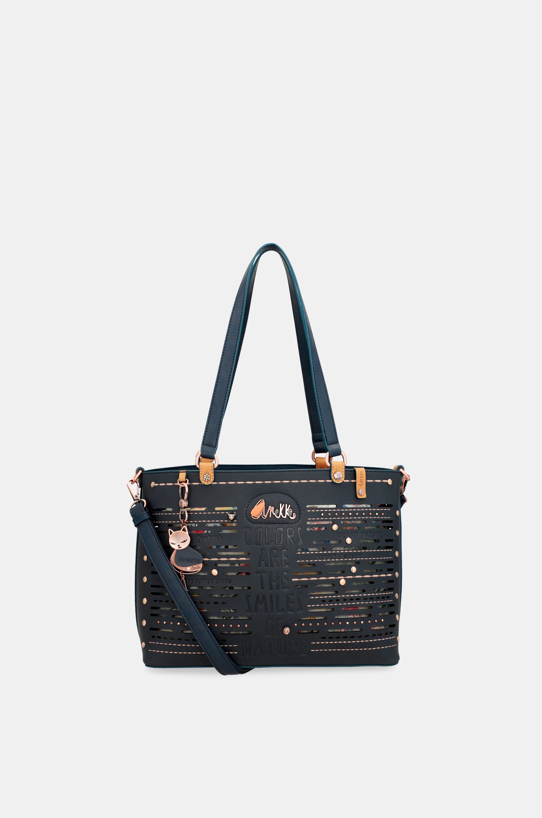 Borsa tote grande blu navy Nature Pachamama