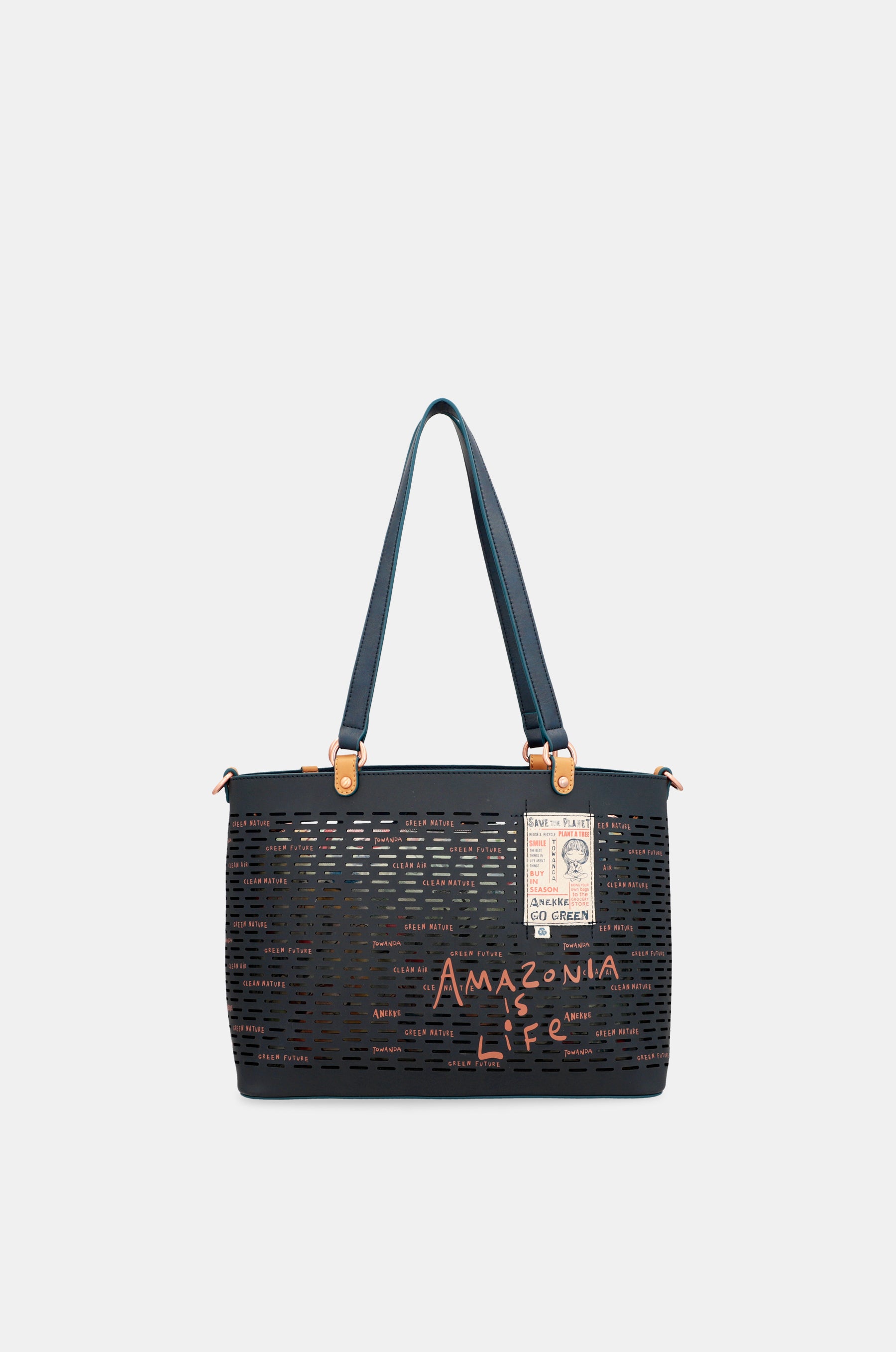 Borsa tote grande blu navy Nature Pachamama